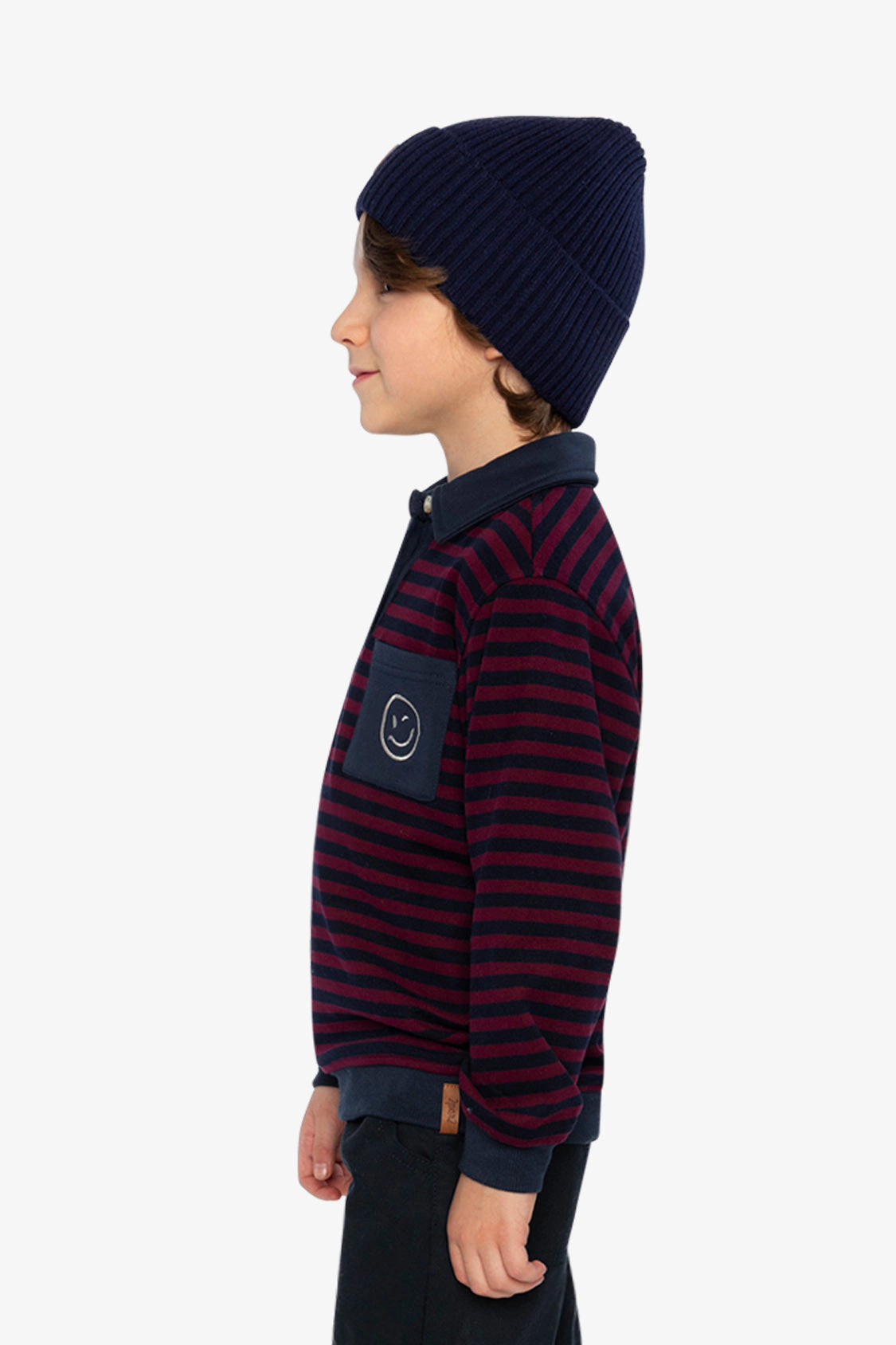 Deux par Boys Striped Brushed Jersey Top