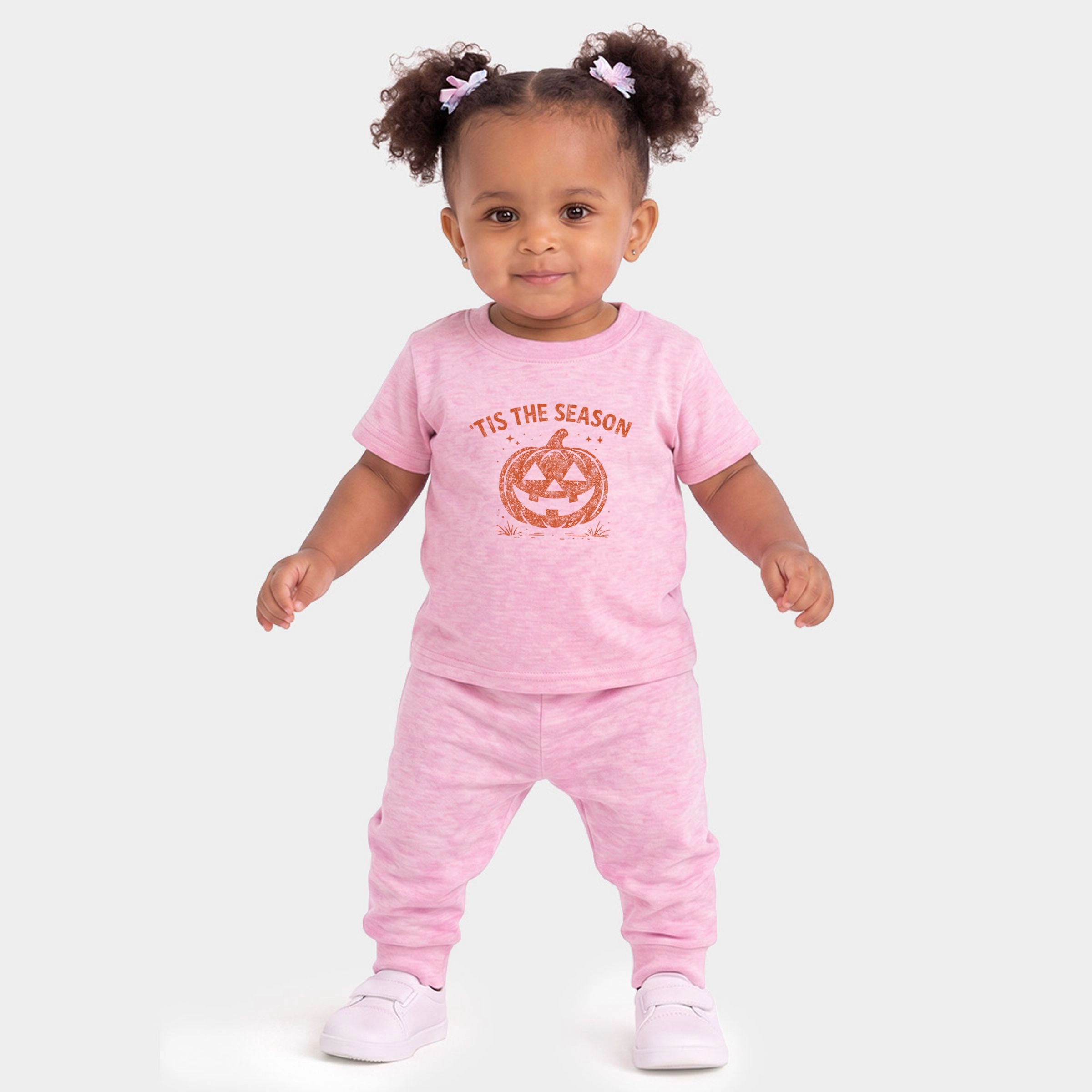 The Juniper Shop - Infant Jogger Pant Crew Set Tis Season Jack O Lantern