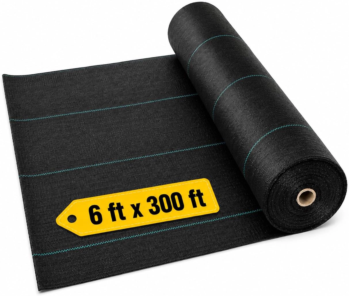 6x300ft Heavy-Duty Weed Barrier Fabric, 3.2oz, for Weed & Erosion Control under Mulch/Gravel/Driveway