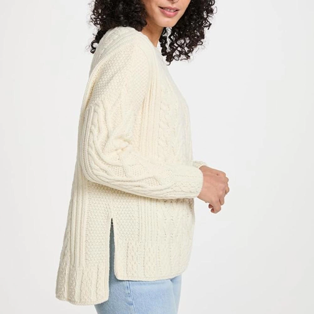 Urban Retreat Womens Super Soft Merino Wool Knit Aran Sweater
