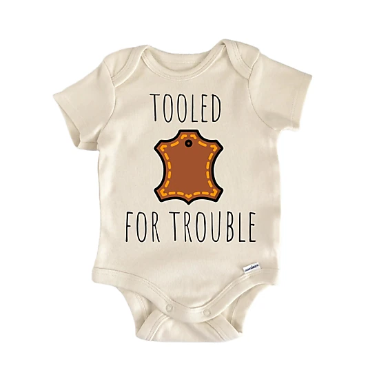 NOFO VIBES Unisex Leather Leatherworker Newborn Baby Bodysuit