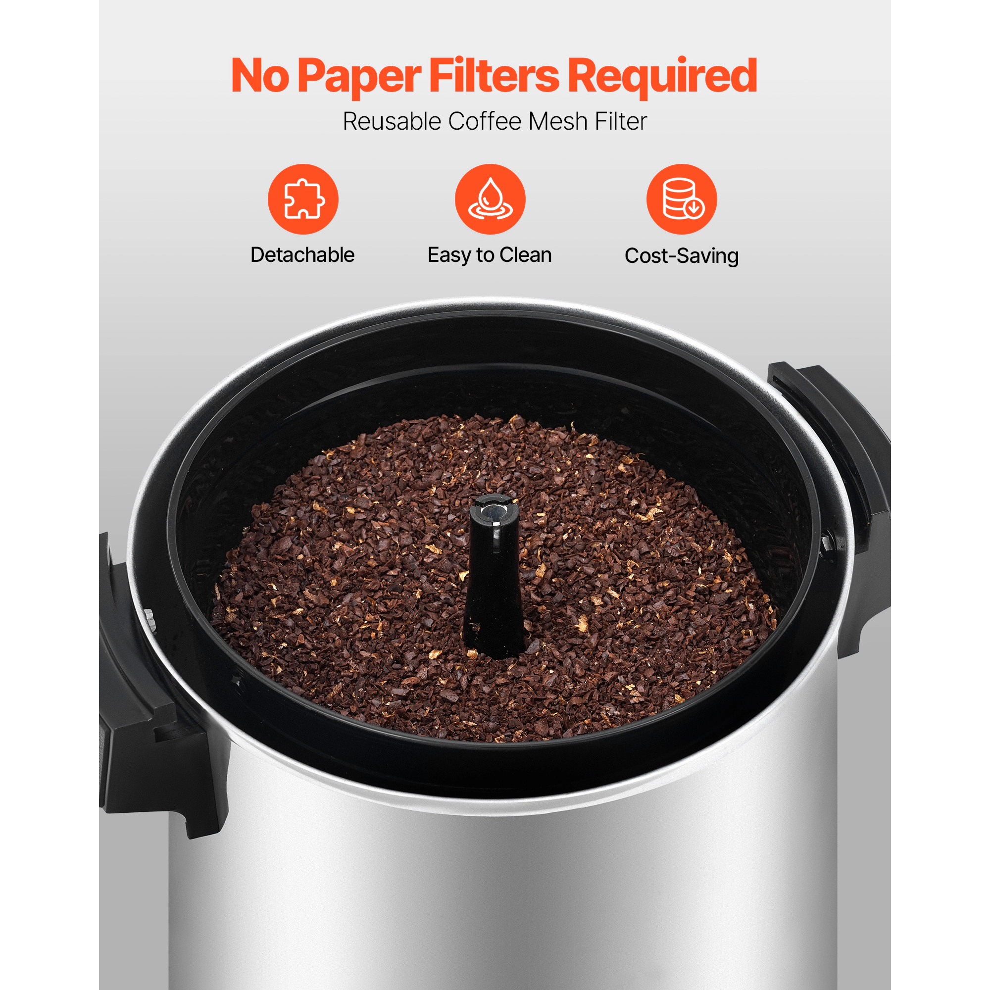HONGGE Commercial Coffee Urn Hot Beverage Dispenser with Dripless Faucet 1090W Quick-Brewing Coffee Maker Automatic