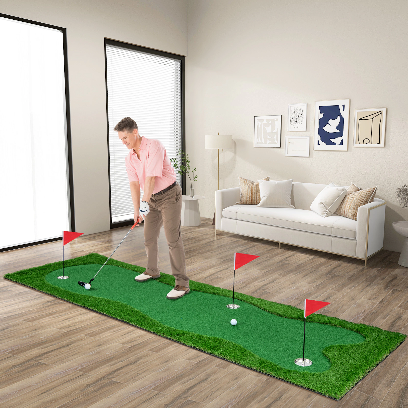 LJG Golf Putting Green with Realistic Artificial Grass Turf