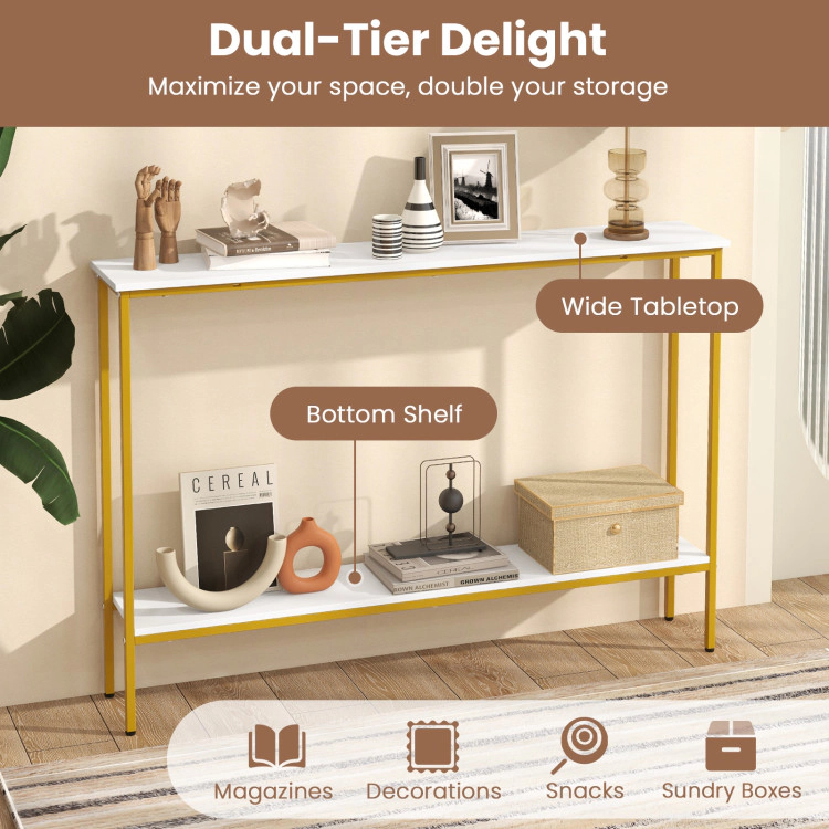 Hivvago 44-Inch Hallway Table Featuring Shelf Storage and Dual Safety Anchors