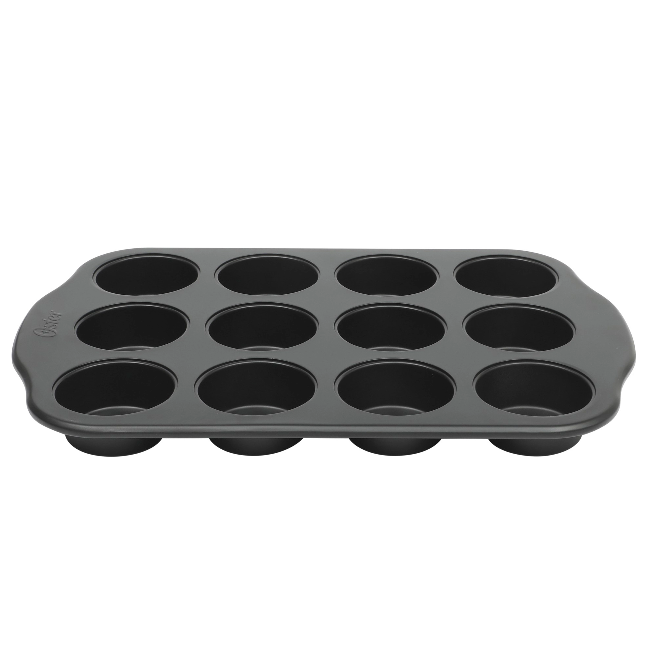 Oster Teston Platinum Collection 12-Cup Nonstick Carbon Steel Muffin Pan in Matte Black