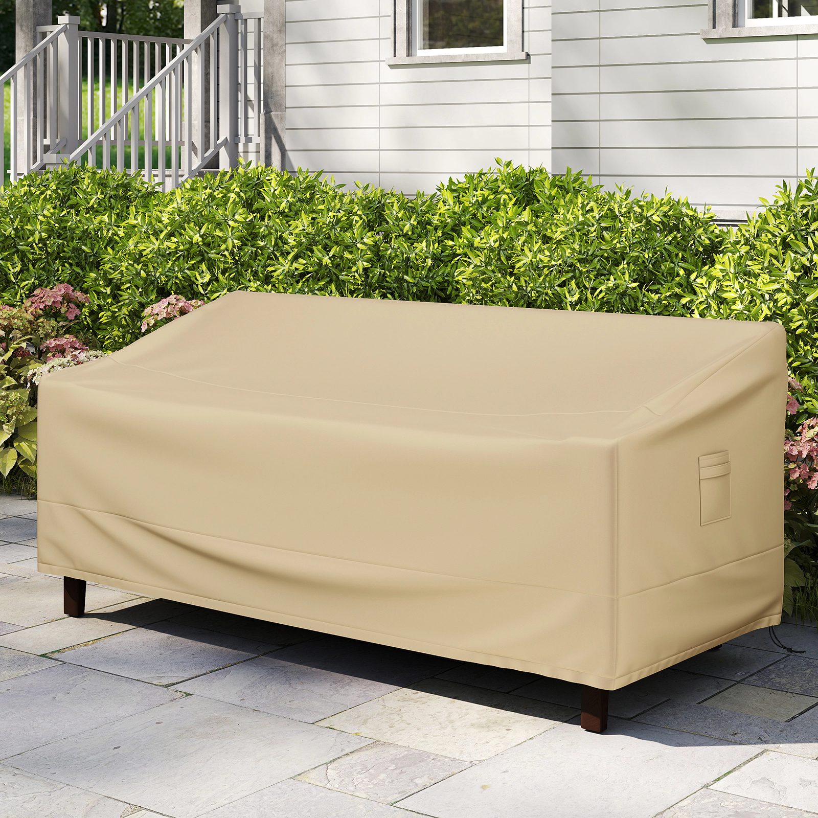 LJG Patio Furniture Cover with Padded Handle and Click-Close Straps