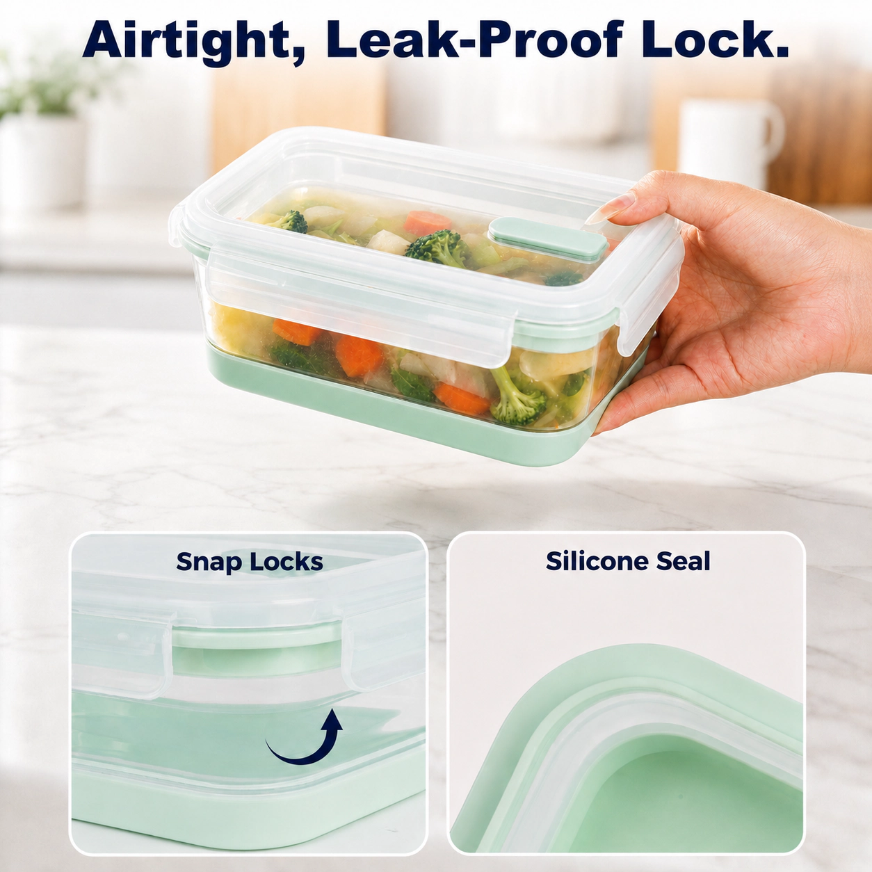 CHEFSPOT Collapsible Silicone Food Storage Containers 5 Pack