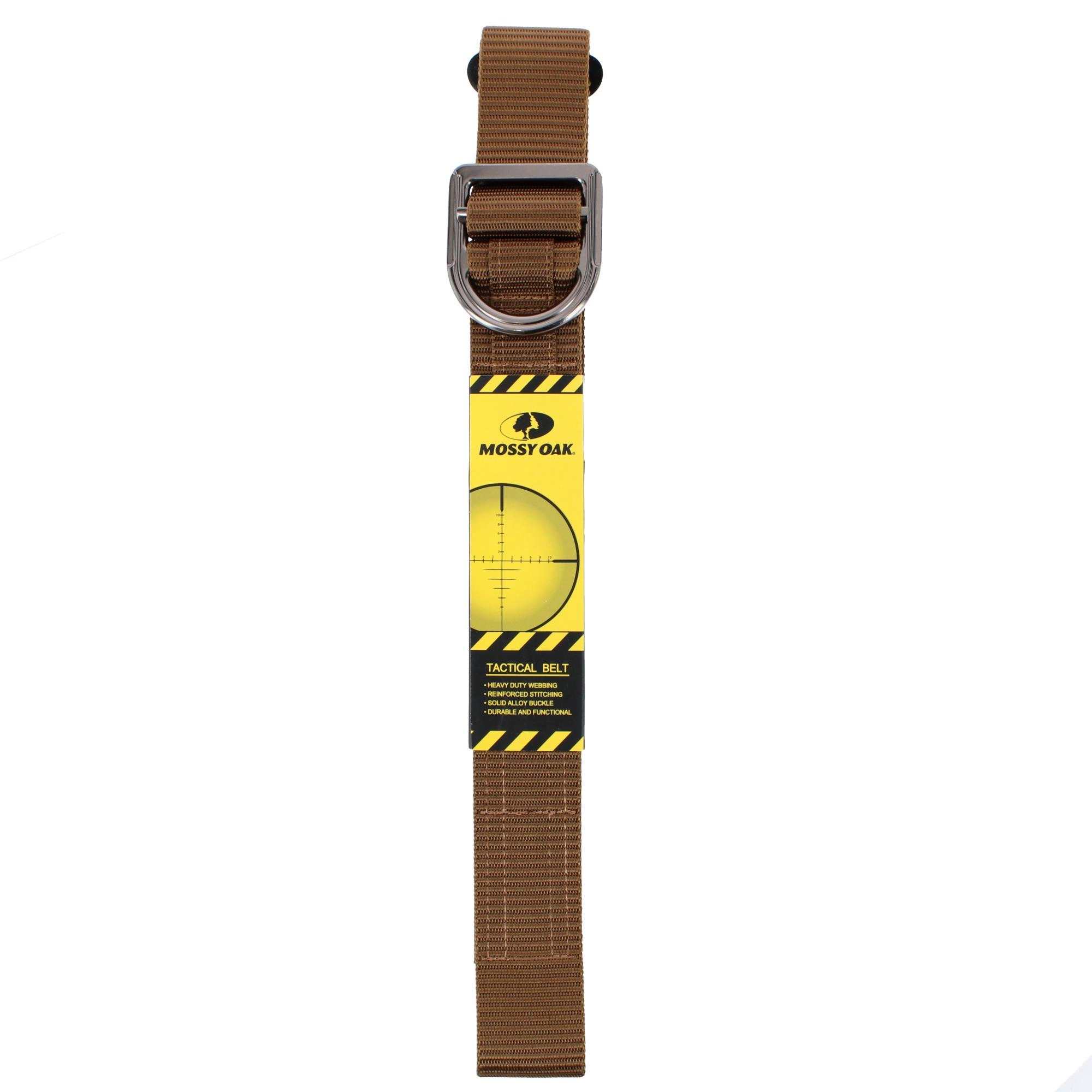 Mossy Oak Men's 45mm Tactical Web Belt with D-Ring Buckle Tan