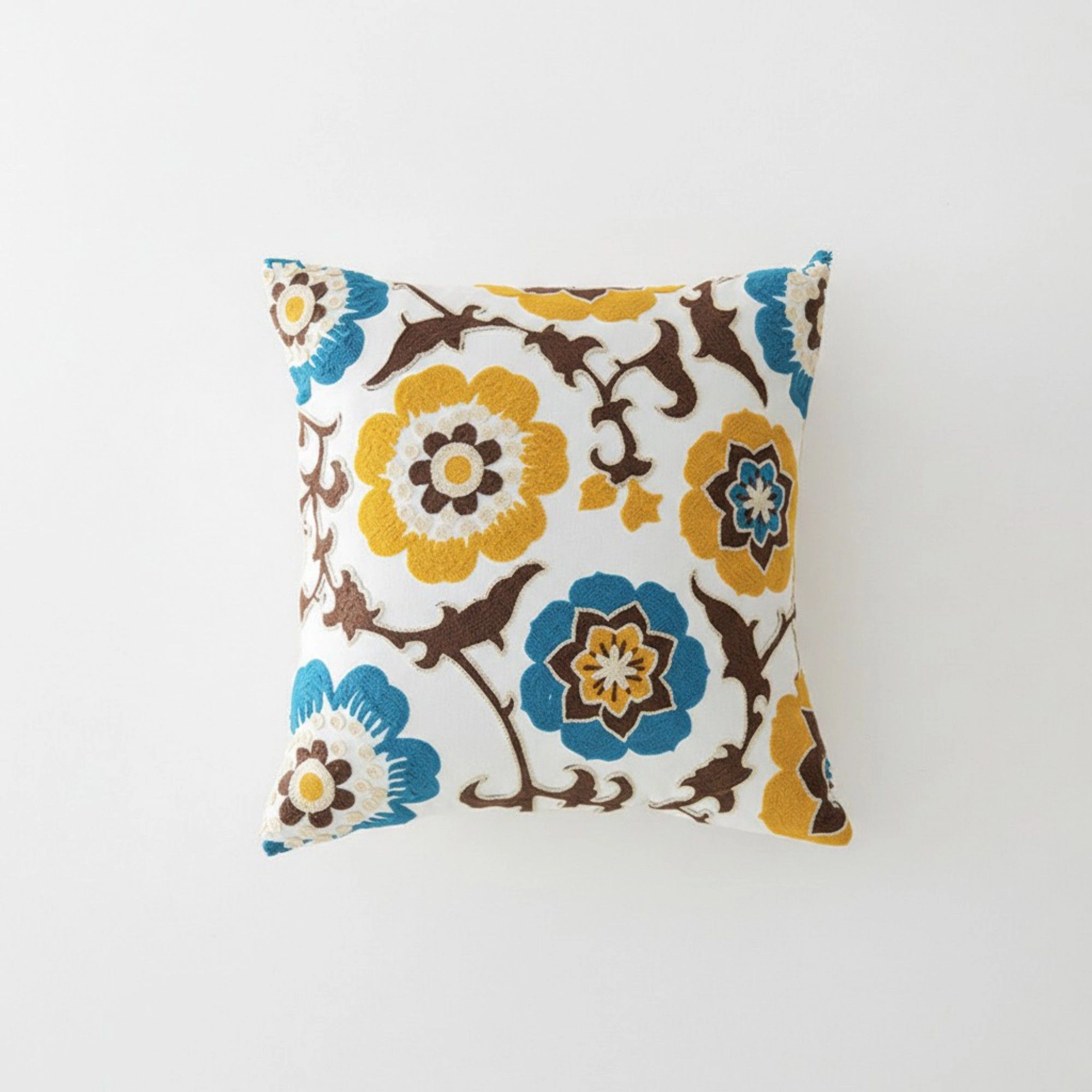 Alilang Unisex Decorative Floral Throw Pillow Cover Soft Textured Fabric Square Cushion Single Pack