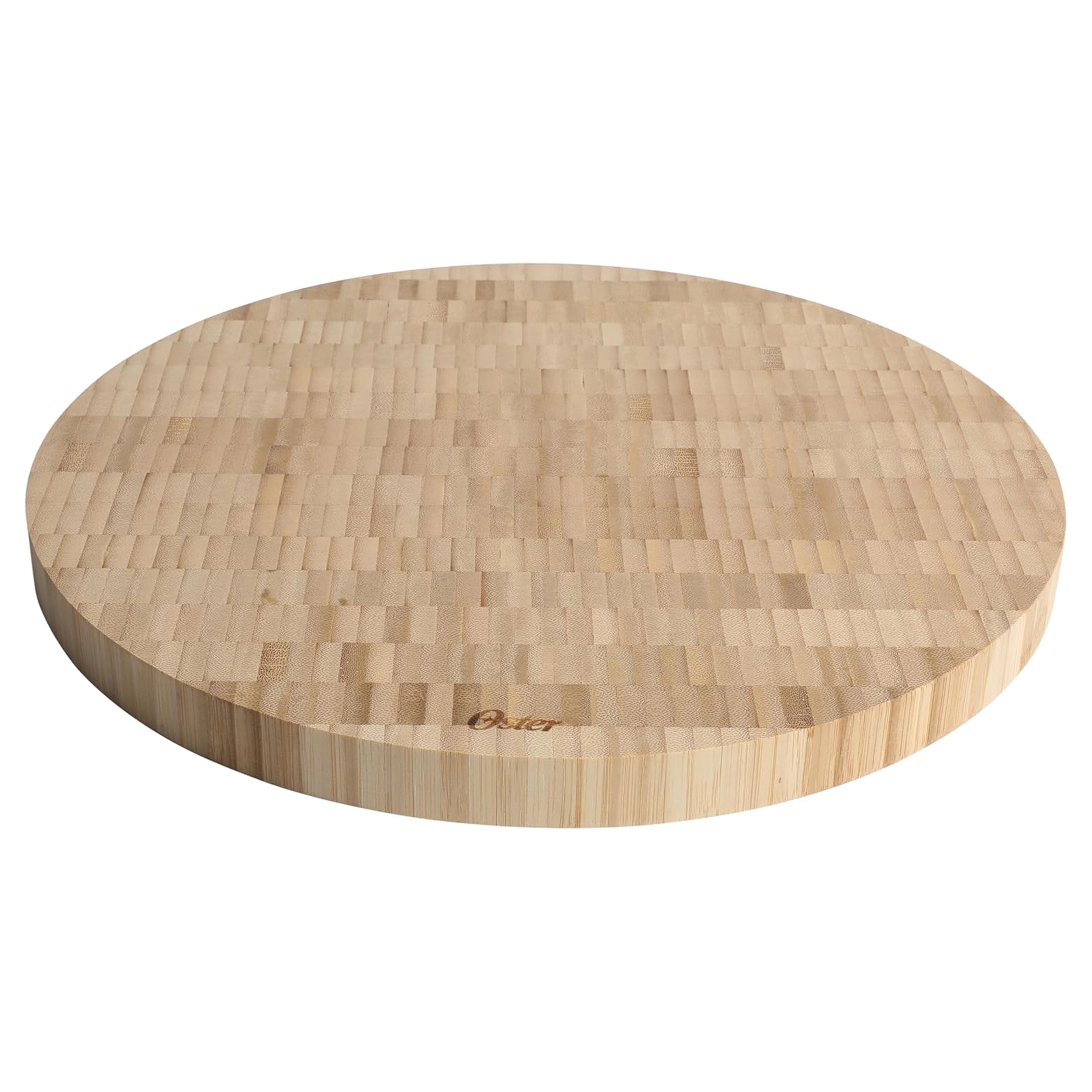 Oster Capeheart 14 Inch Round End-Grain Bamboo Cutting Board
