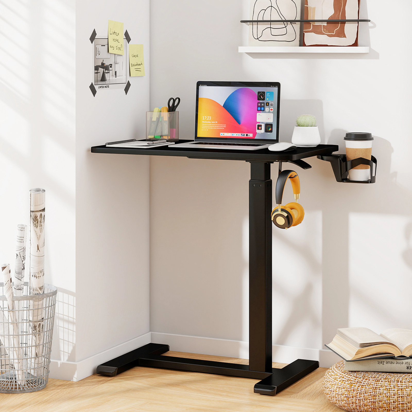 SlickBlue Adjustable Height Rolling Standing Desk with Laptop Table