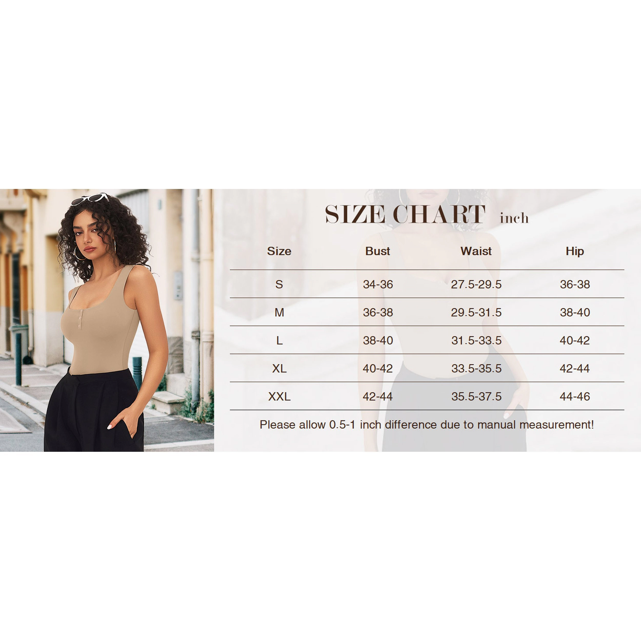 Avidlove Women's Button Down Square Neck Sleeveless Double Lined Bodysuit with Snap Closure
