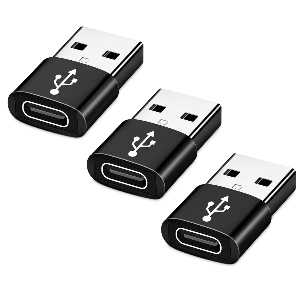 Qixxronics USB C to Adapter [3 Pack], Male Female OTG Cable for MacBook, iPhone, Samsung Galaxy, Laptop