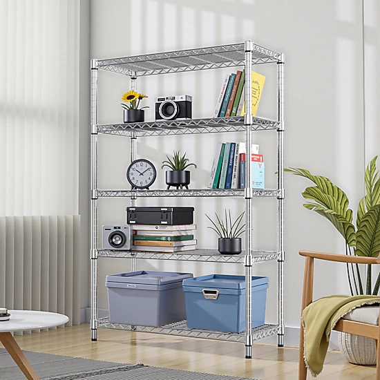 Flynama 5 Tier Heavy Duty Steel Storage Rack 1750lb 72 in. H Adjustable Shelving Unit for Home Kitchen and Garage