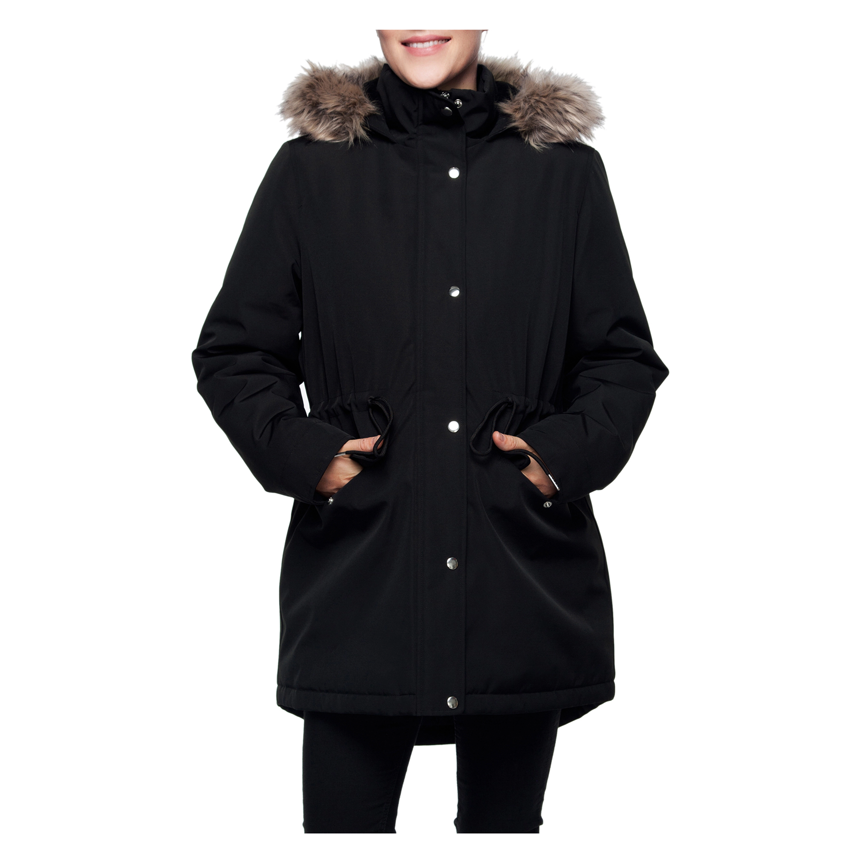 Rokka&Rolla Womens Faux-fur Lined Parka Jacket With Hood