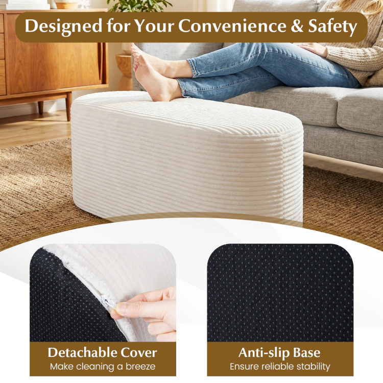 Hivvago Upholstered Ottoman Bench With High-Density Sponge