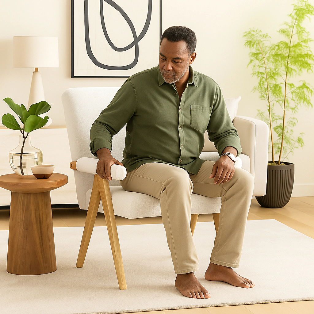 Hivvago Wooden Frame Lounge Chair with Soft Arm Padding