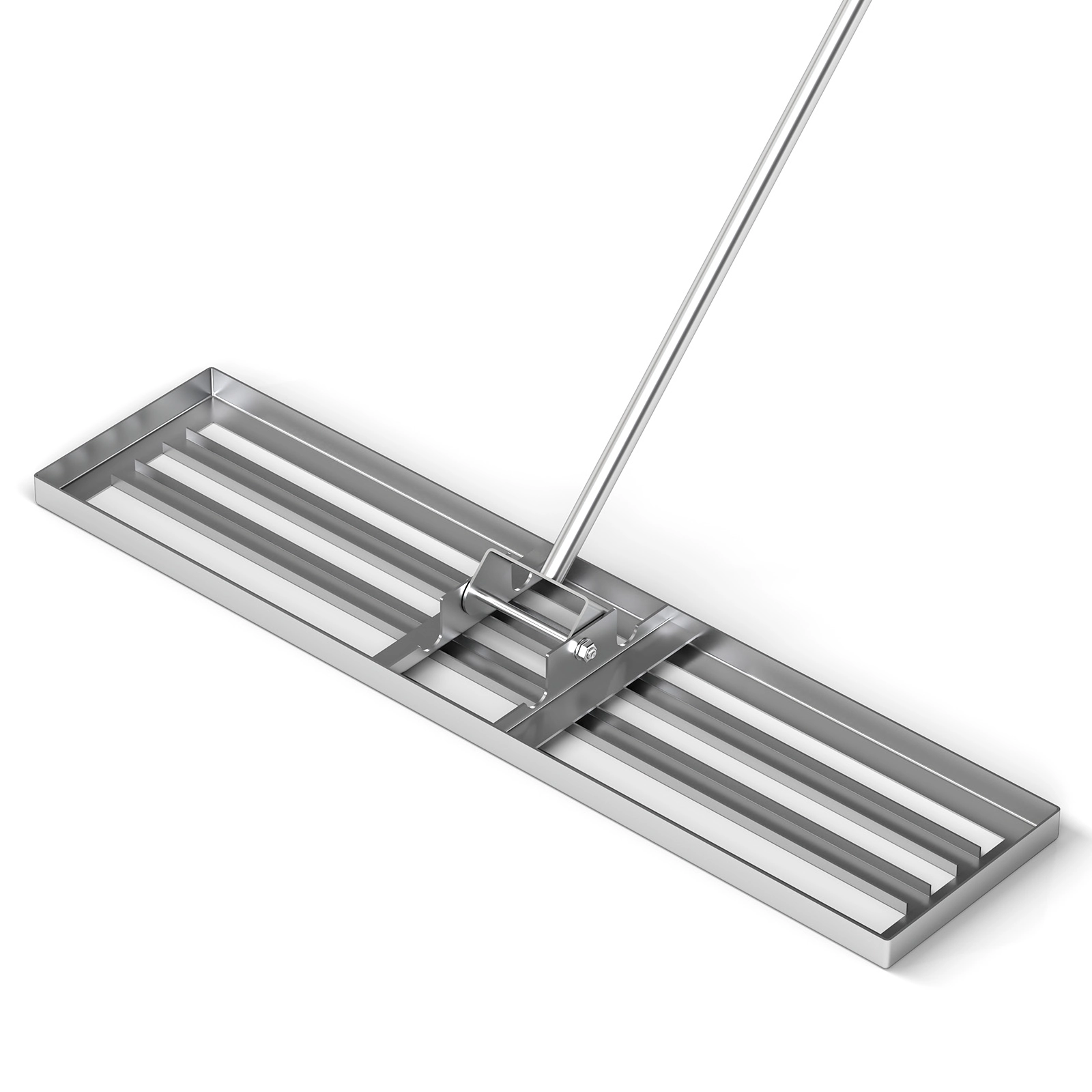 SUGIFT 42 x 10 in Lawn Leveling Rake Silver with 67 in Ergonomic Handle