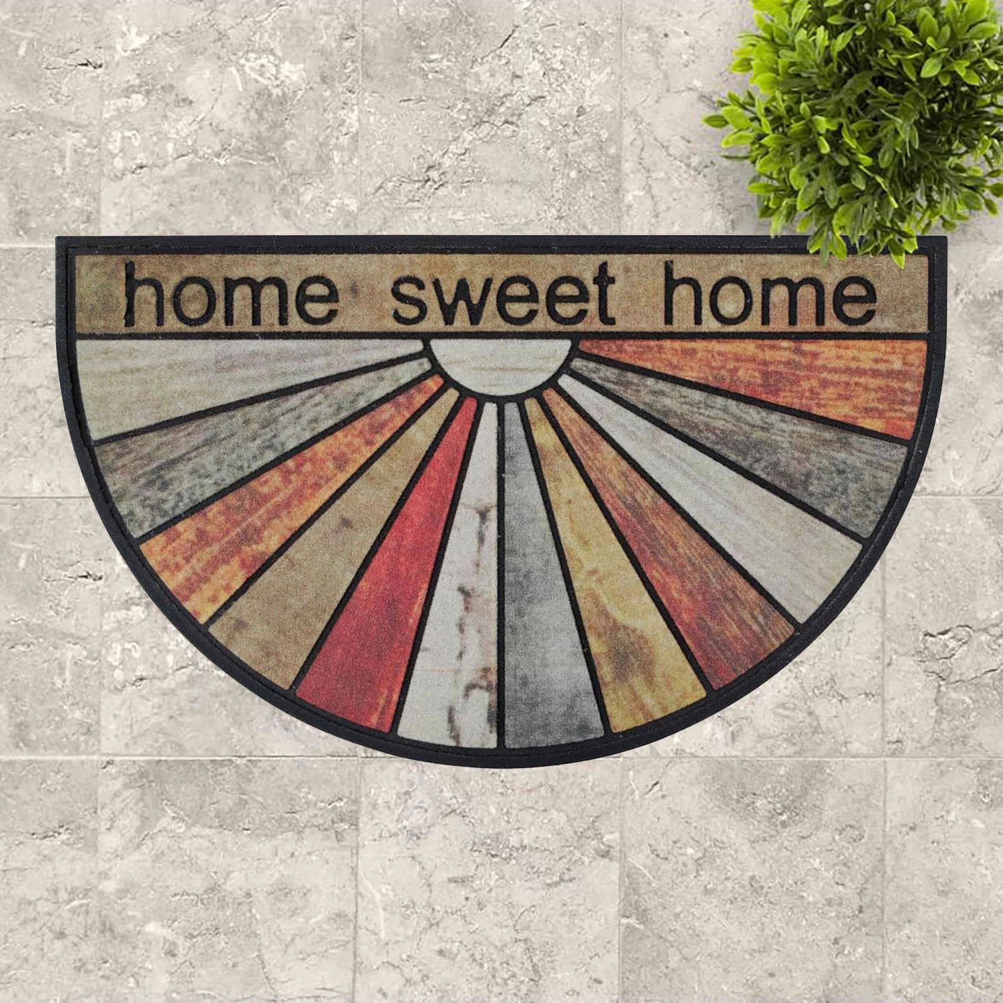 Evideco French Home Goods Brown Orange Sweet Rubber Doormat 30 x 18 Inches