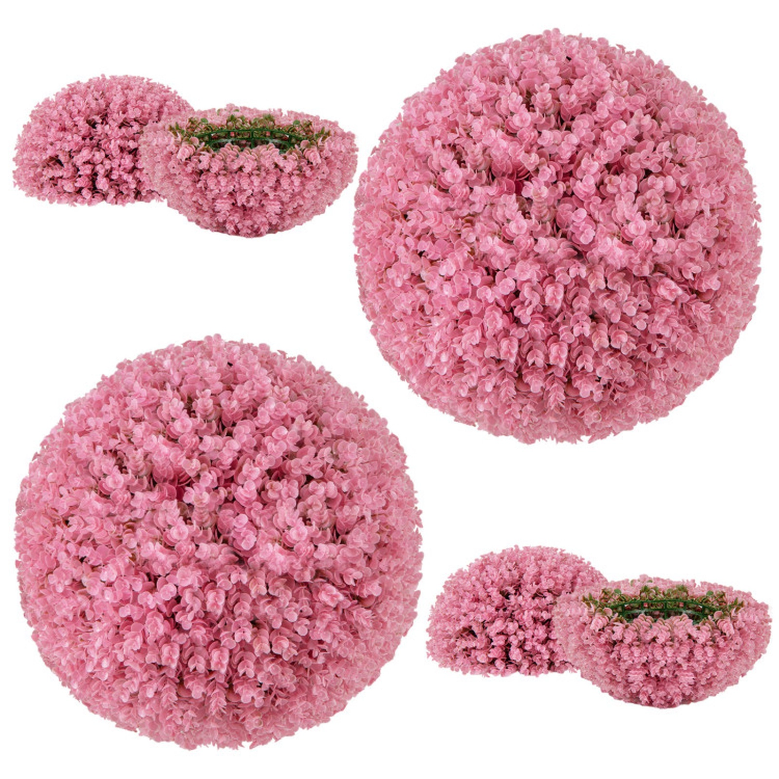 SUGIFT Faux Eucalyptus Decorative Ball Artificial Plant 17.5-in Outer Diameter Pink/Purple