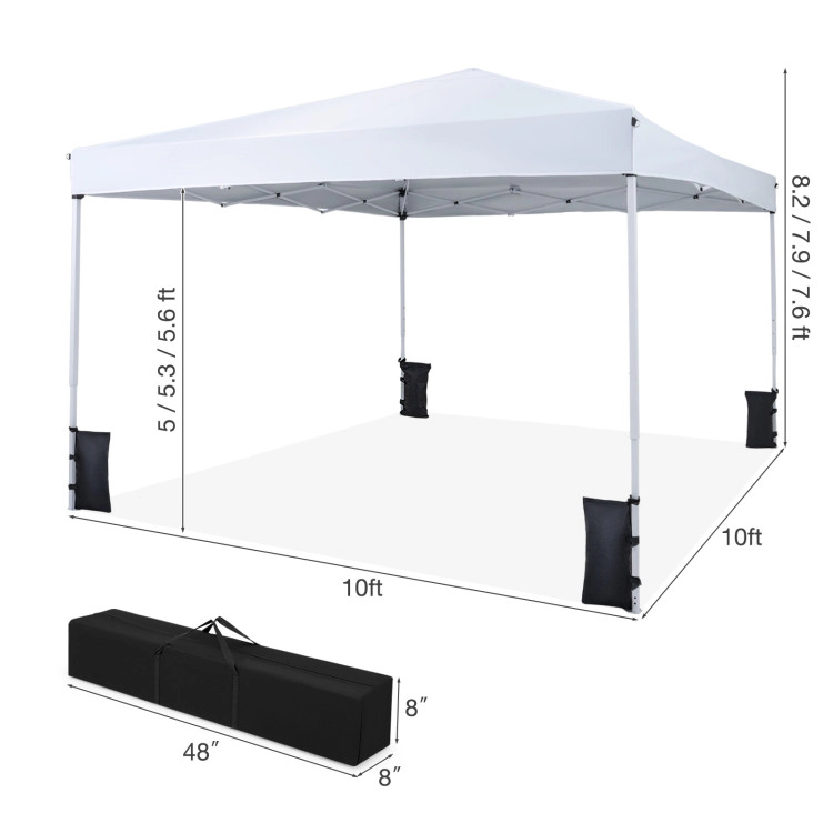 Hivvago 10 x 10 Feet Pop up Canopy Tent with Carrying Bag and 4 Sandbags