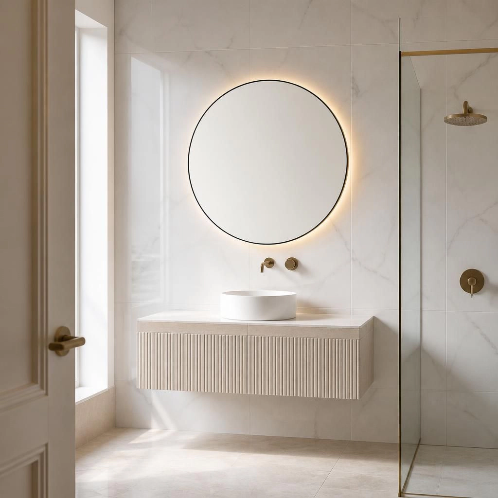 ELEMENT ACE 36 Inch Round Framed Vanity Mirror