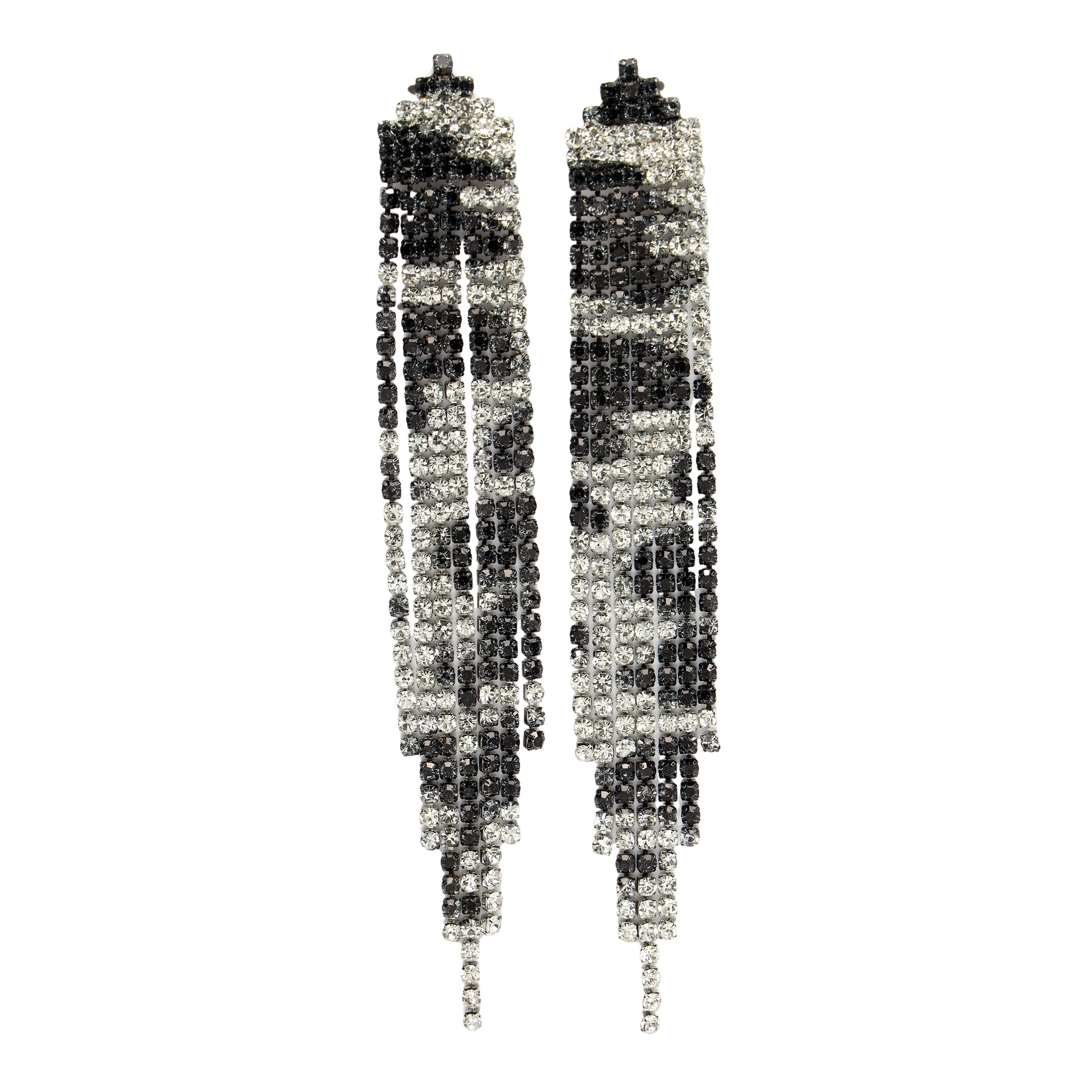 AGP PARIS Womens Diva Collection Long Fringe Chandelier Drop Earrings