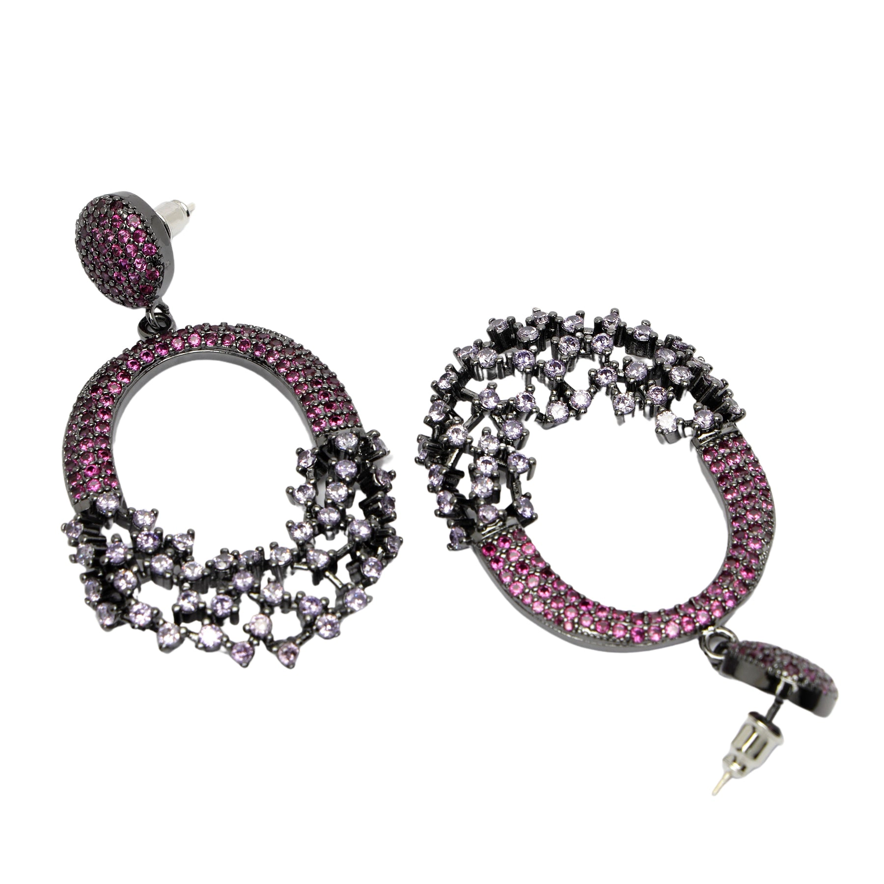 AGP PARIS Womens Diva Sparkling Red Hollow-Out Zirconia Drop Earrings