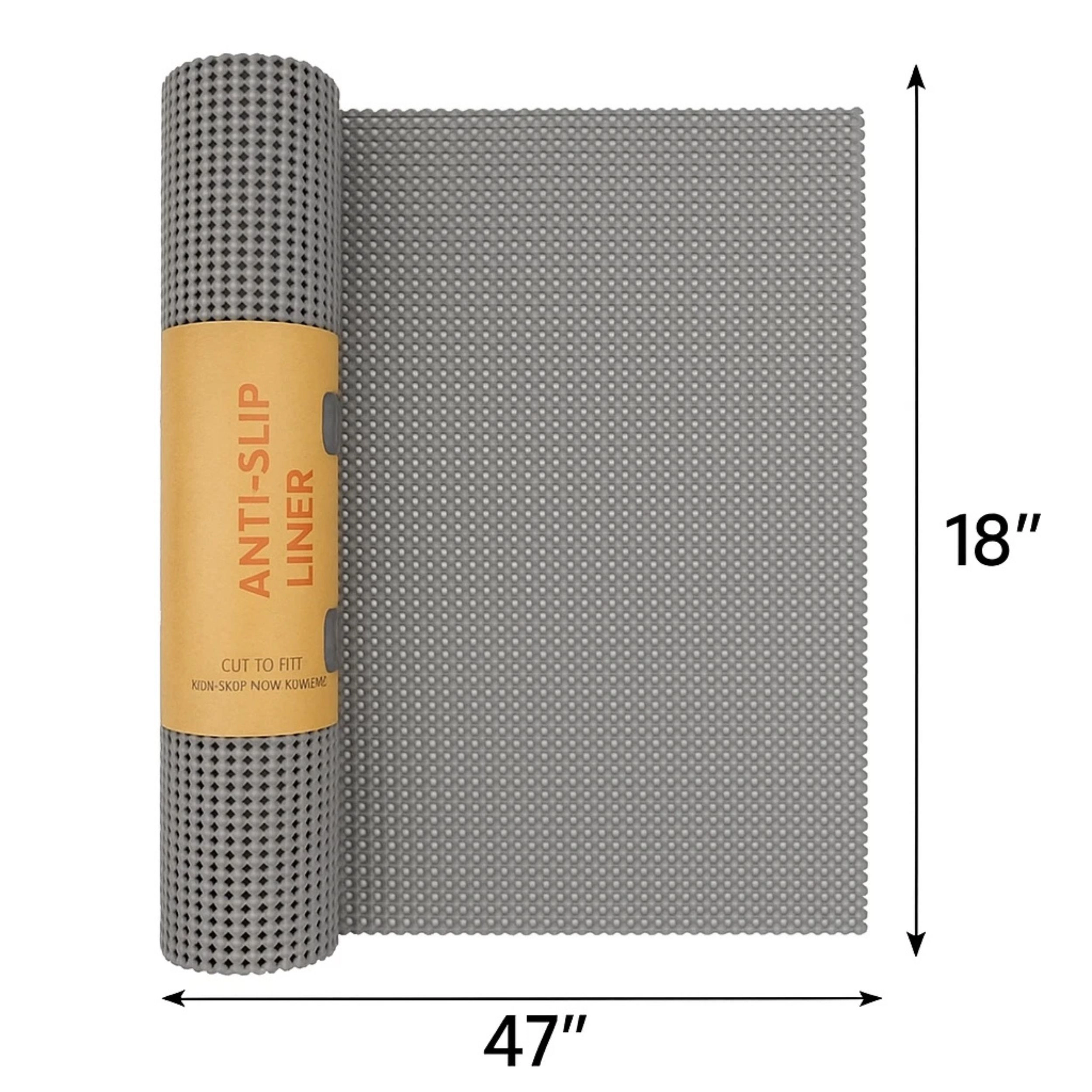 Home Collection Pack of 2 Non-Slip Shelf & Drawer Liner Mats 18" x 47" Gray