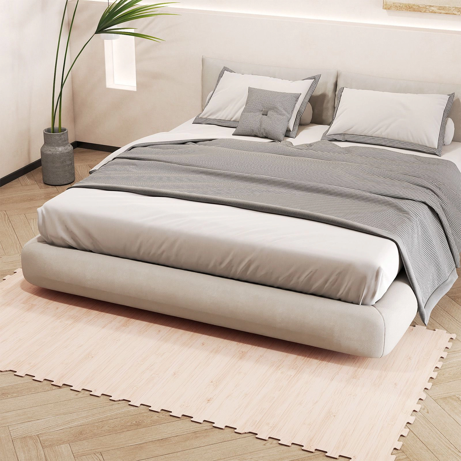 SlickBlue 8-Piece EVA Foam Floor Mats, Wood Texture, 21 Sq. Ft.