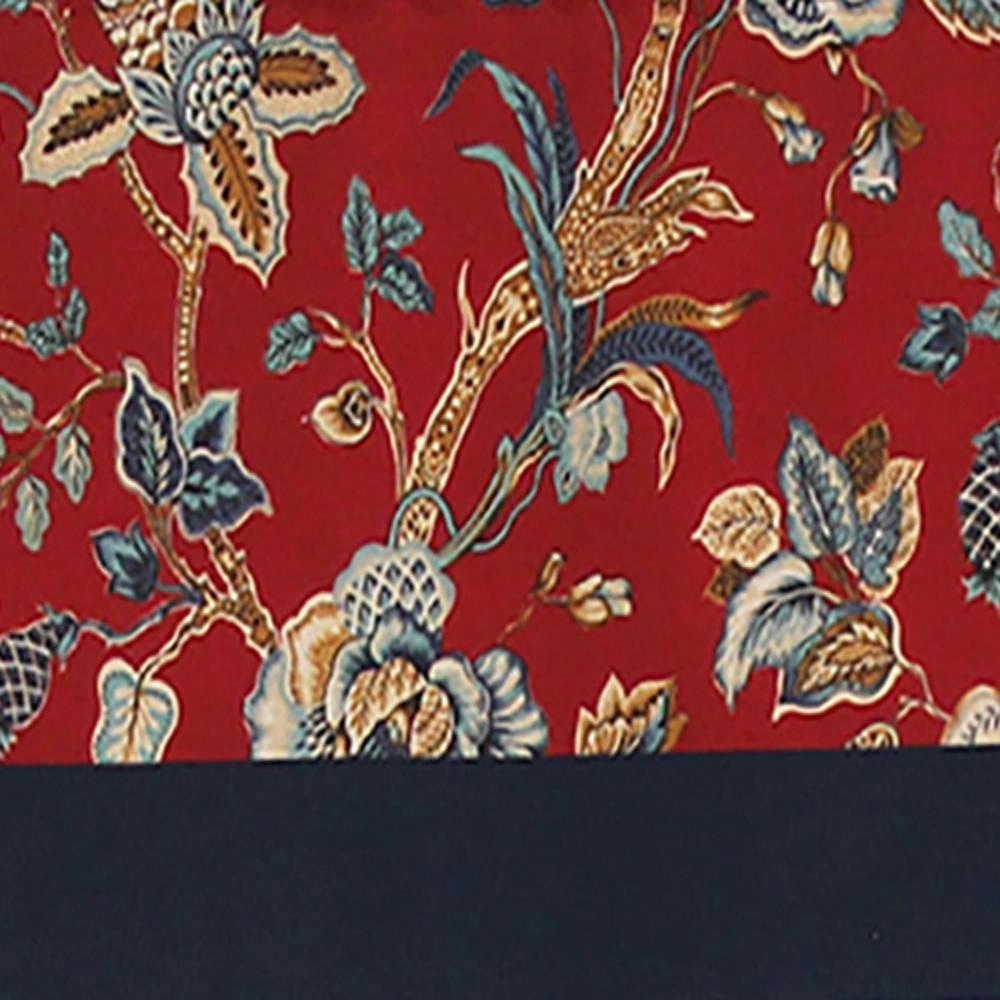 RLF Home Gianna Banded Valance Red. 3" Rod Pocket, Contrast bottom banding. 50"W x 16"L