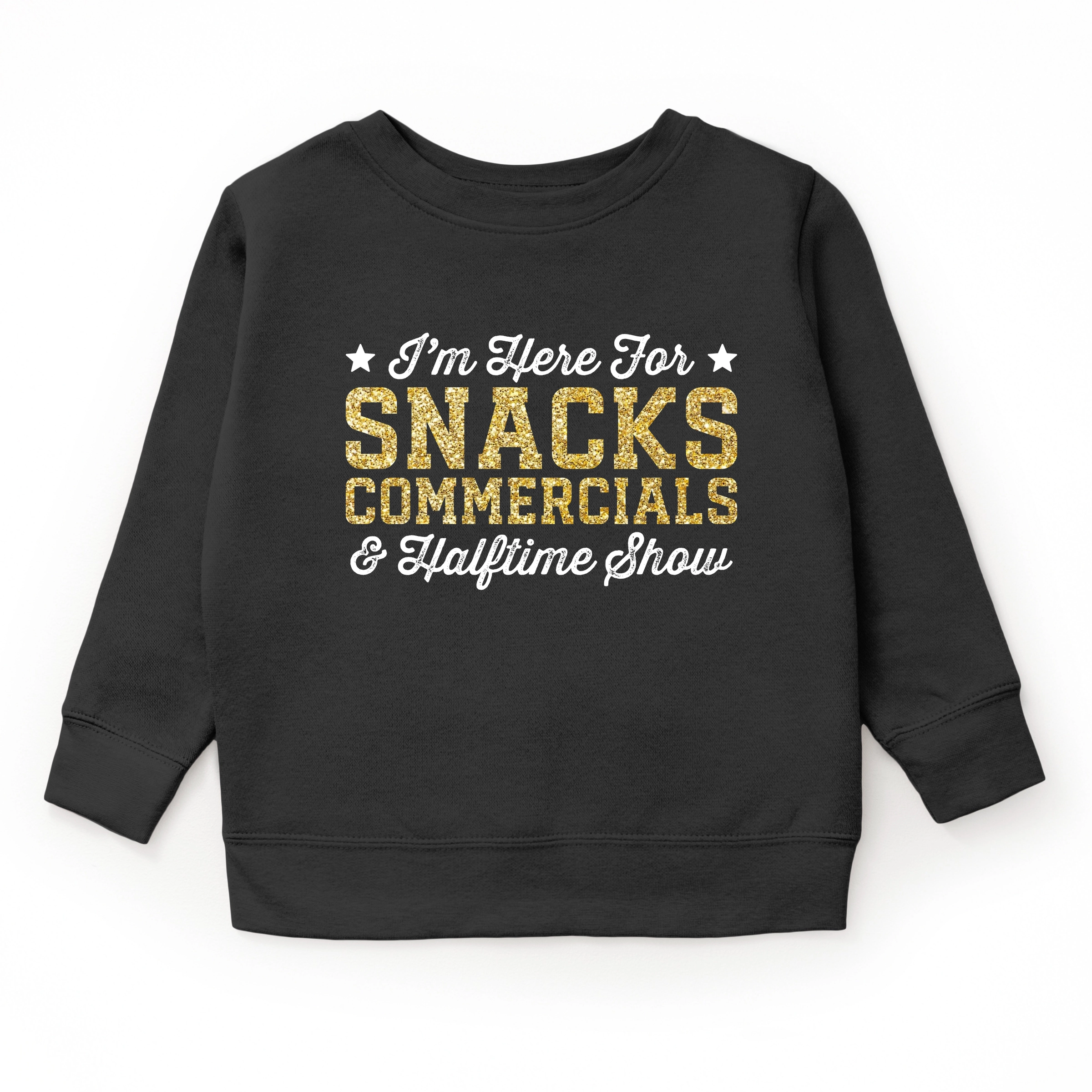 The Juniper Shop - I'm Here For Snacks Commercials & Halftime Show Glitter Youth Graphic Sweatshirt