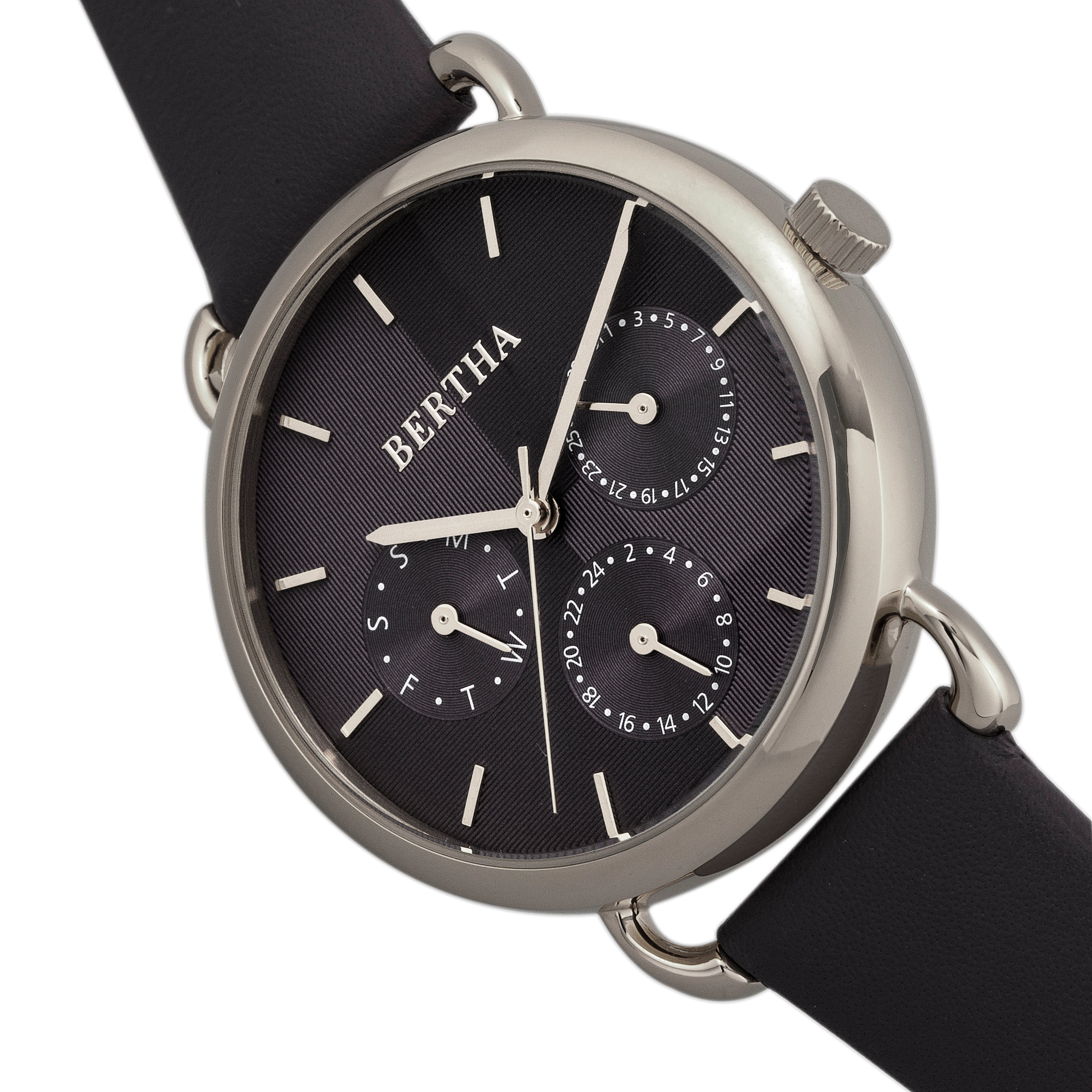 Bertha Gwen Leather-Band Watch w/Day/Date
