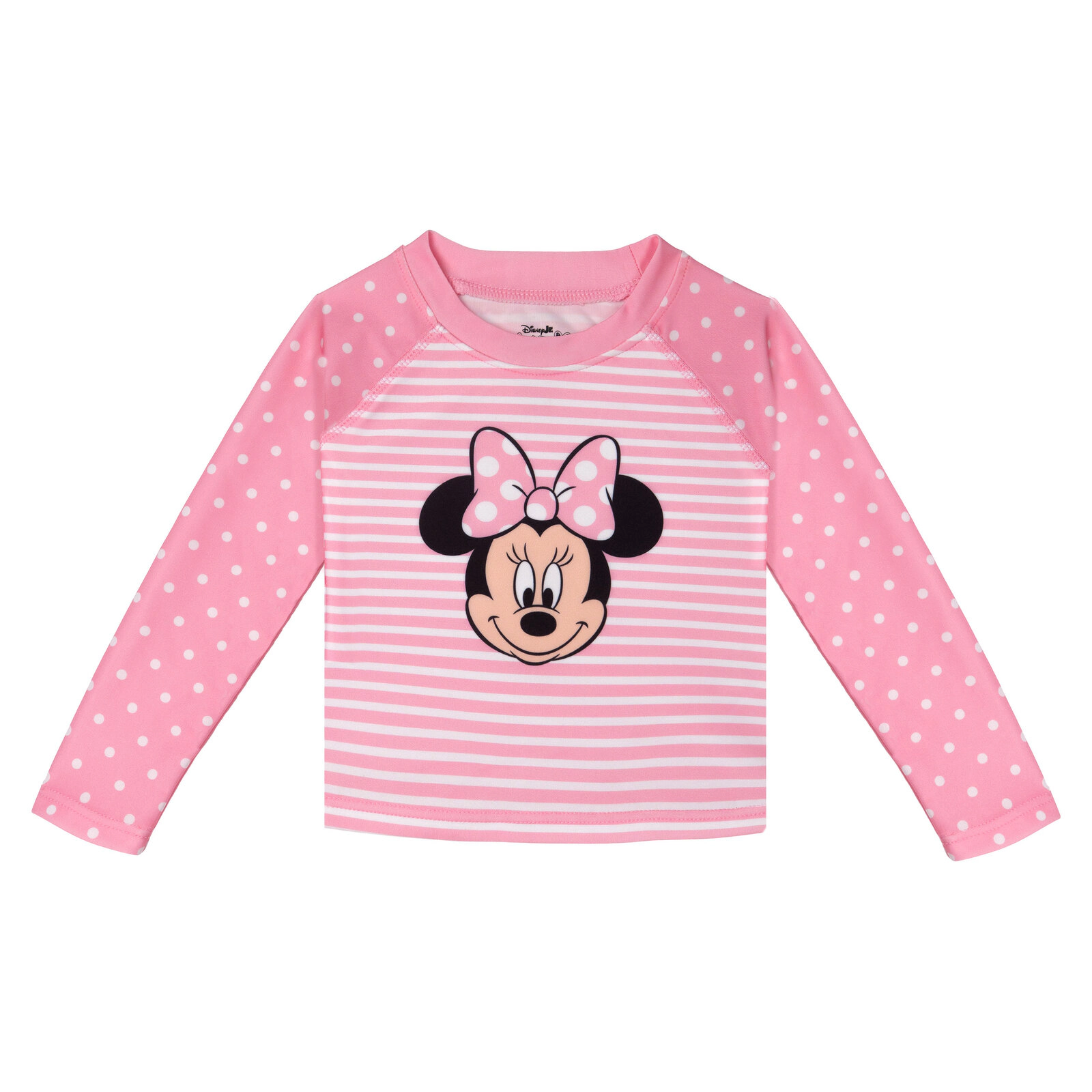 Disney Minnie Mouse Girls' Swimwear 2-Piece Rash Guard and Bikini Set