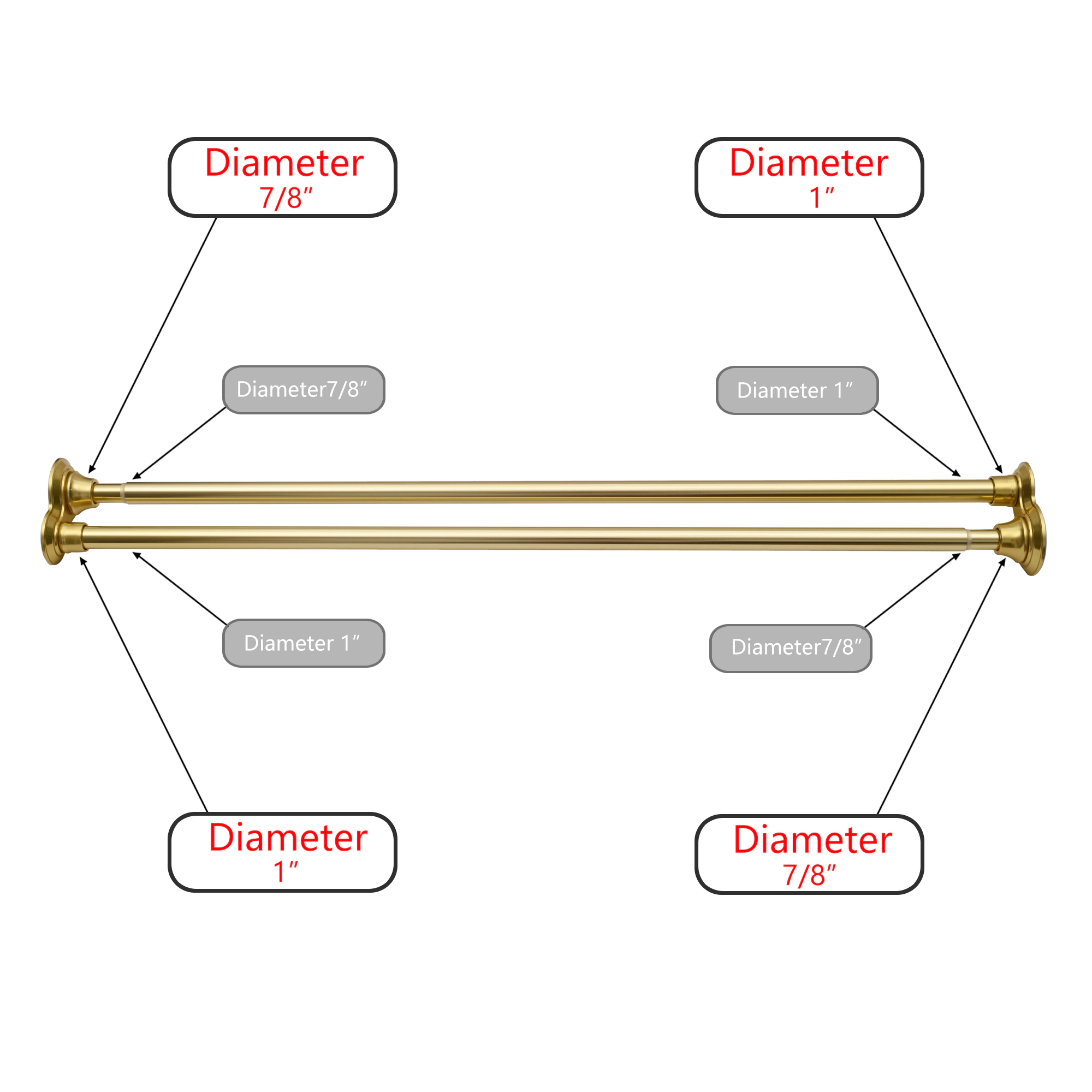 Utopia Alley 45-72 Inch Rustproof Double Tension No-Drill Shower Rod Set, with 24 Metal Hooks & 71"×71" Clear PEVA Liner
