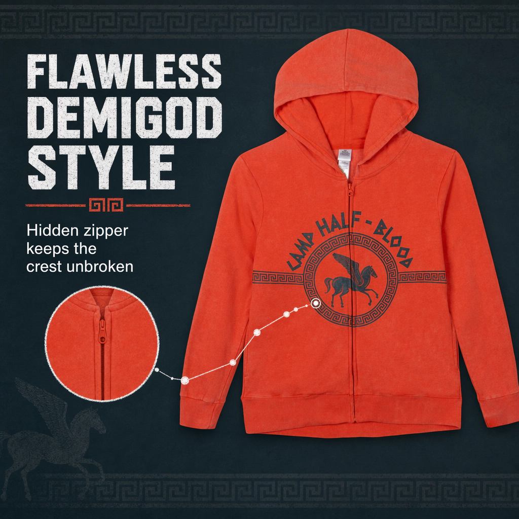 Disney Percy Jackson and the Olympians Matching Family Cosplay Fleece Zip-Up Hoodie