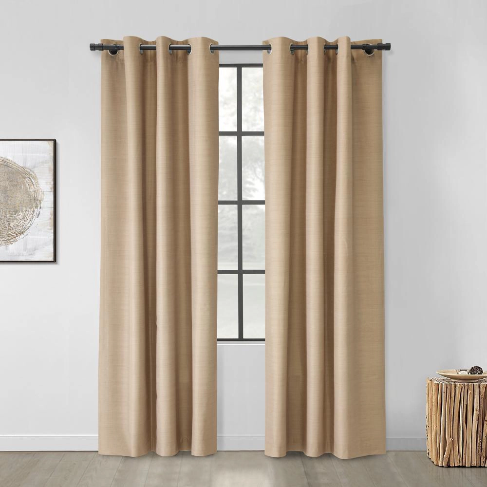 Thermaplus Patented Blackout Curtain Rod Double Cap Finial Extendable 36" to 72" Black