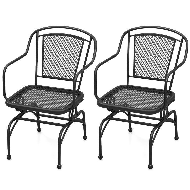 Hivvago Outdoor Rocking Chair Set Of 2 With Mesh Backrest And Seat For Yard