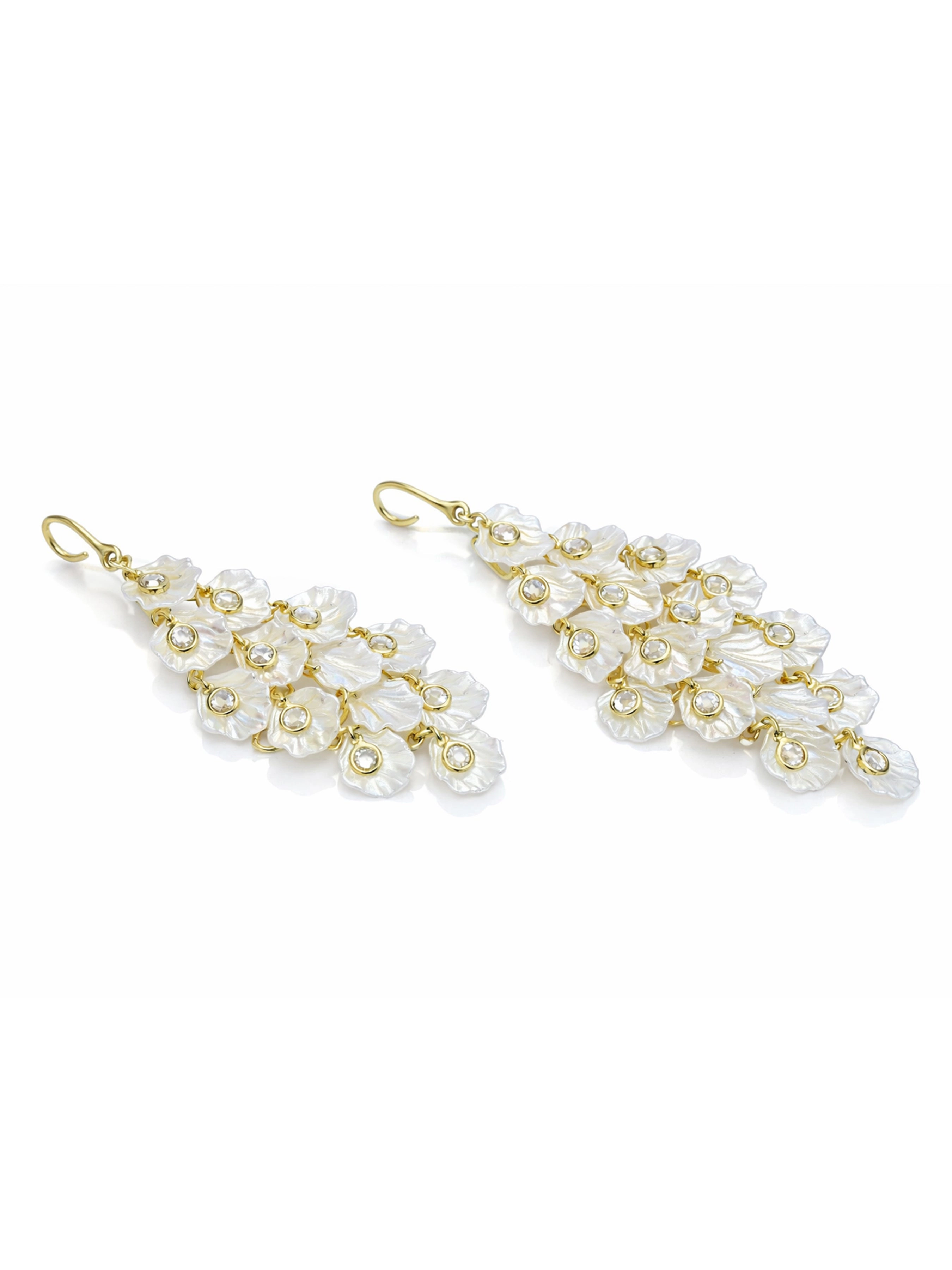 AGP PARIS Womens Petal Cluster Chandelier Earrings