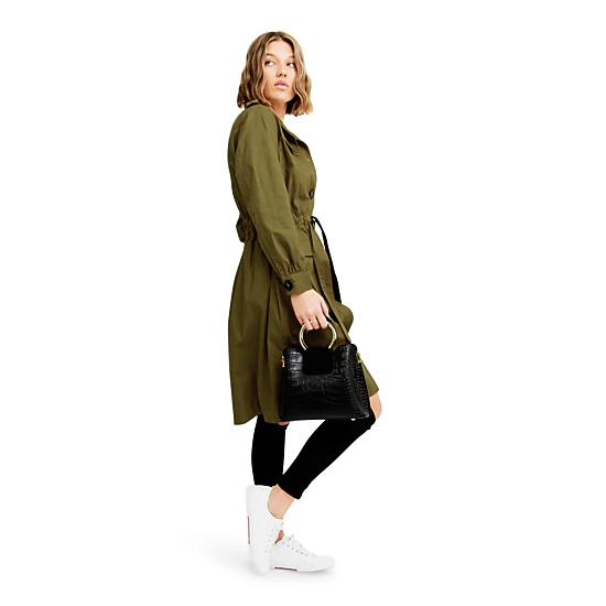 Belle & Bloom Womens Carlisle Button Front Trench Coat