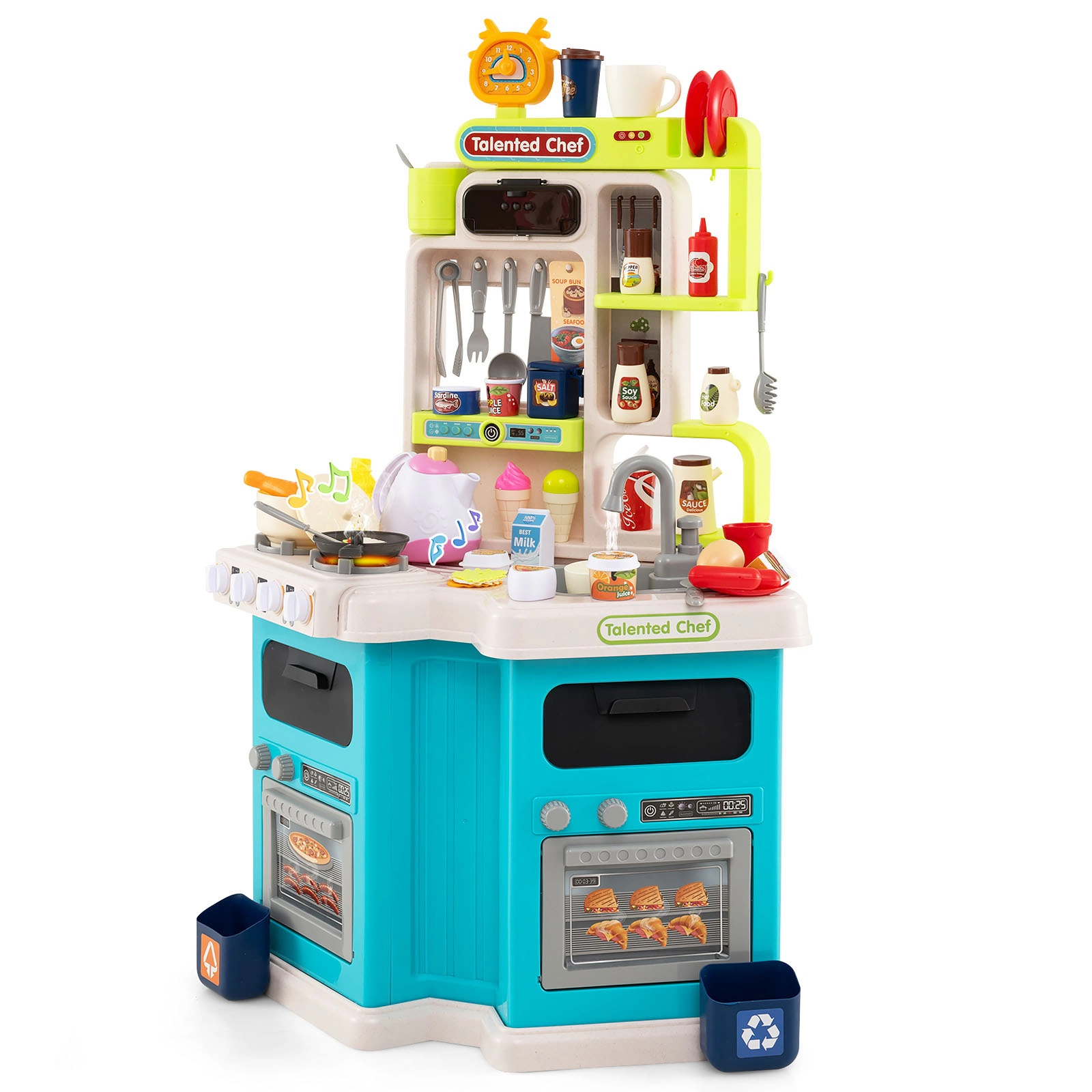 SUGIFT 113 Accessories Steam Effect and Lights Kids Corner Play Kitchen Playset