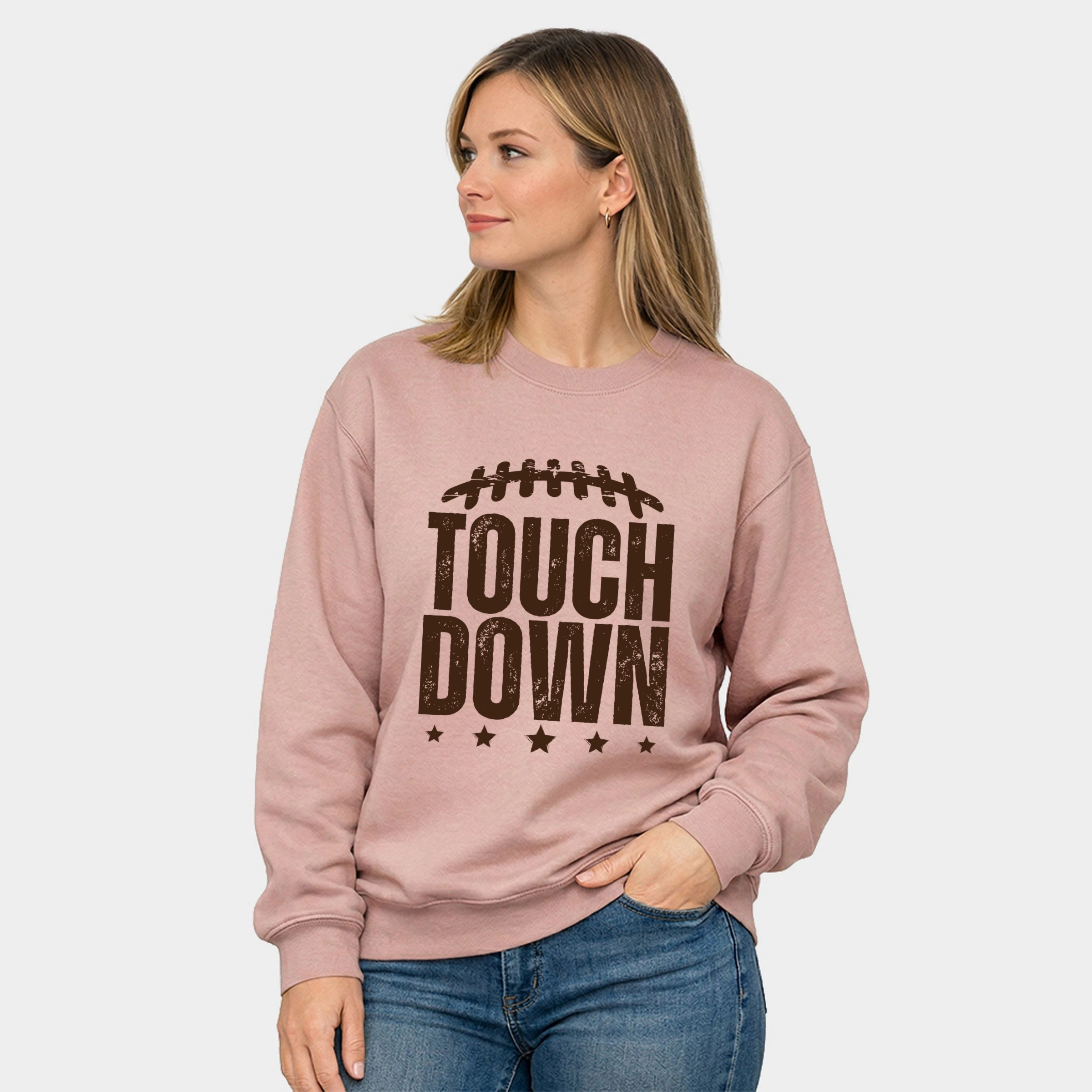 Simply Sage Market - Women's Graphic Sweatshirt Touch Down Stars
