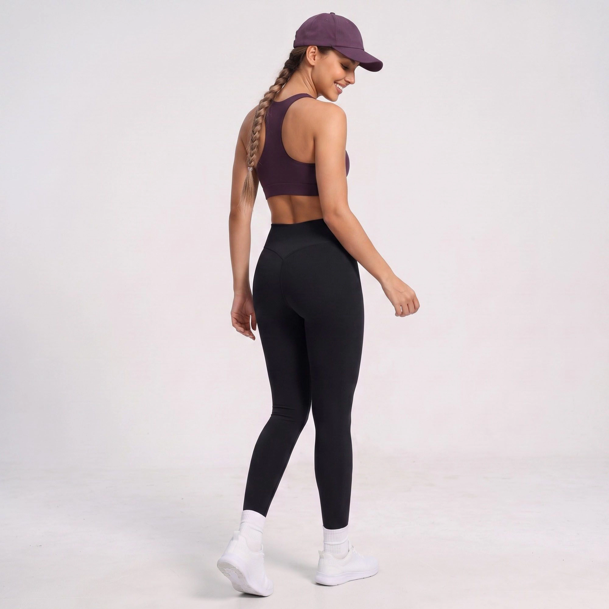 Anna-Kaci Women's High-Waist Full-Length Leggings with Contour Seams Fitted Yoga Pants