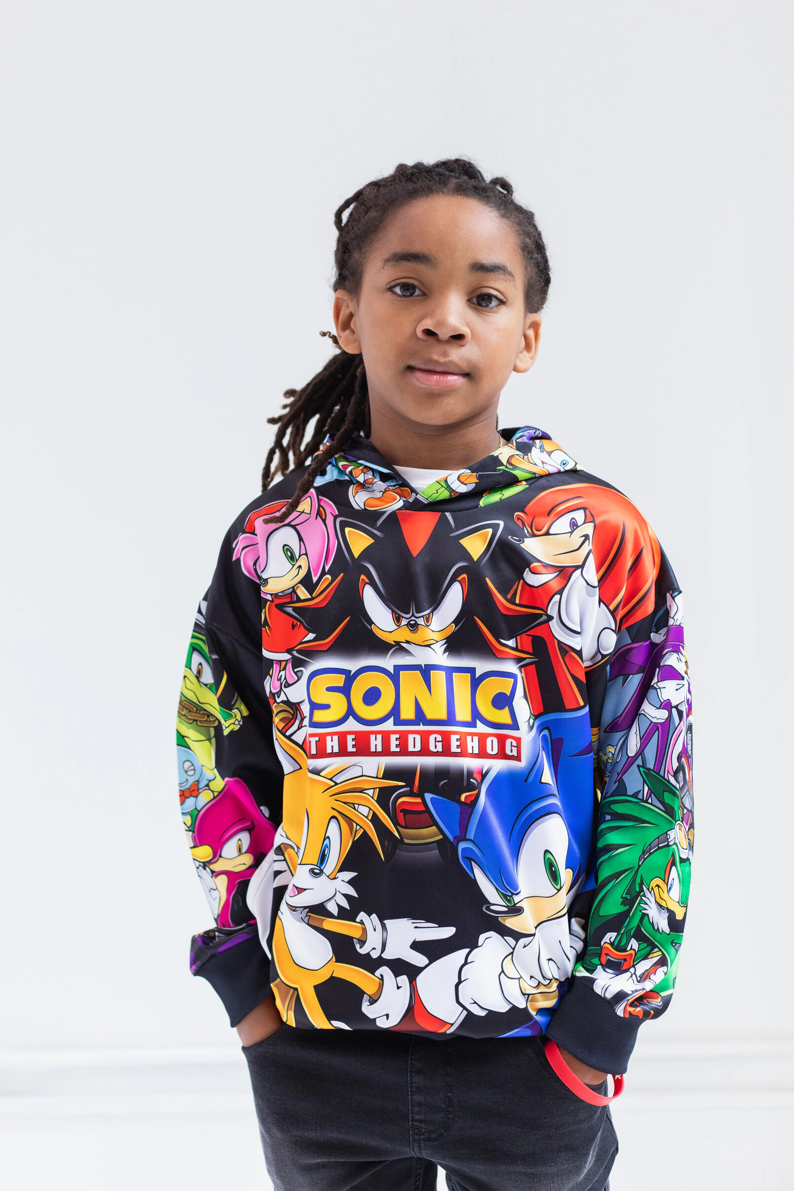 SEGA Sonic the Hedgehog Boys' Athletic Fleece Hooded Sweatshirt