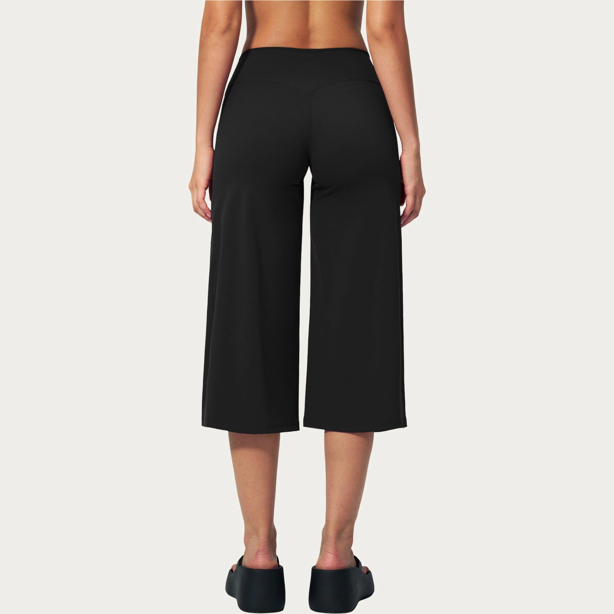 Anna-Kaci Women's High-Waist Capri Wide-Leg Pants with Smooth Stretch Fabric and Relaxed Fit