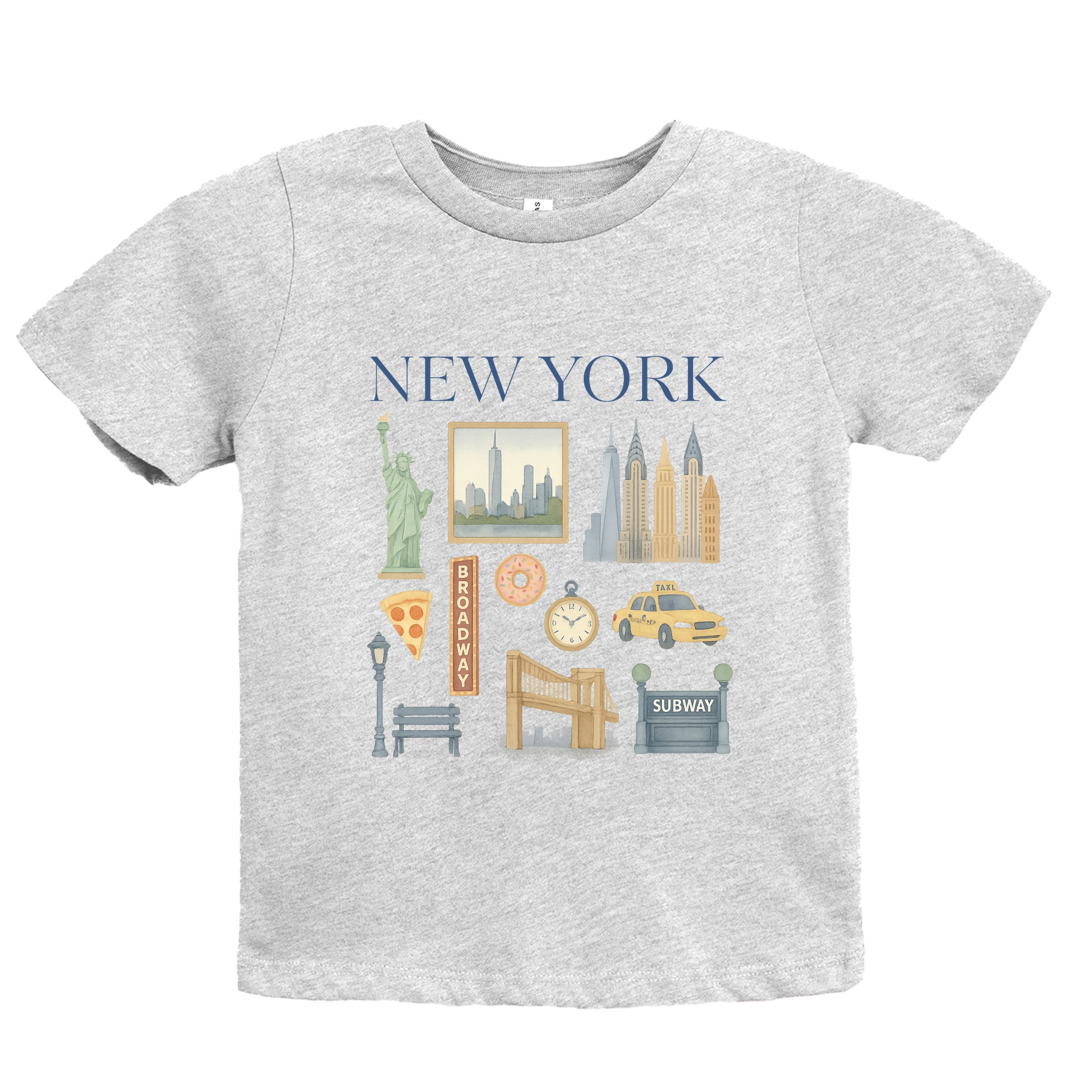 The Juniper Shop - Youth Short Sleeve Graphic T-Shirt New York Watercolor Collage