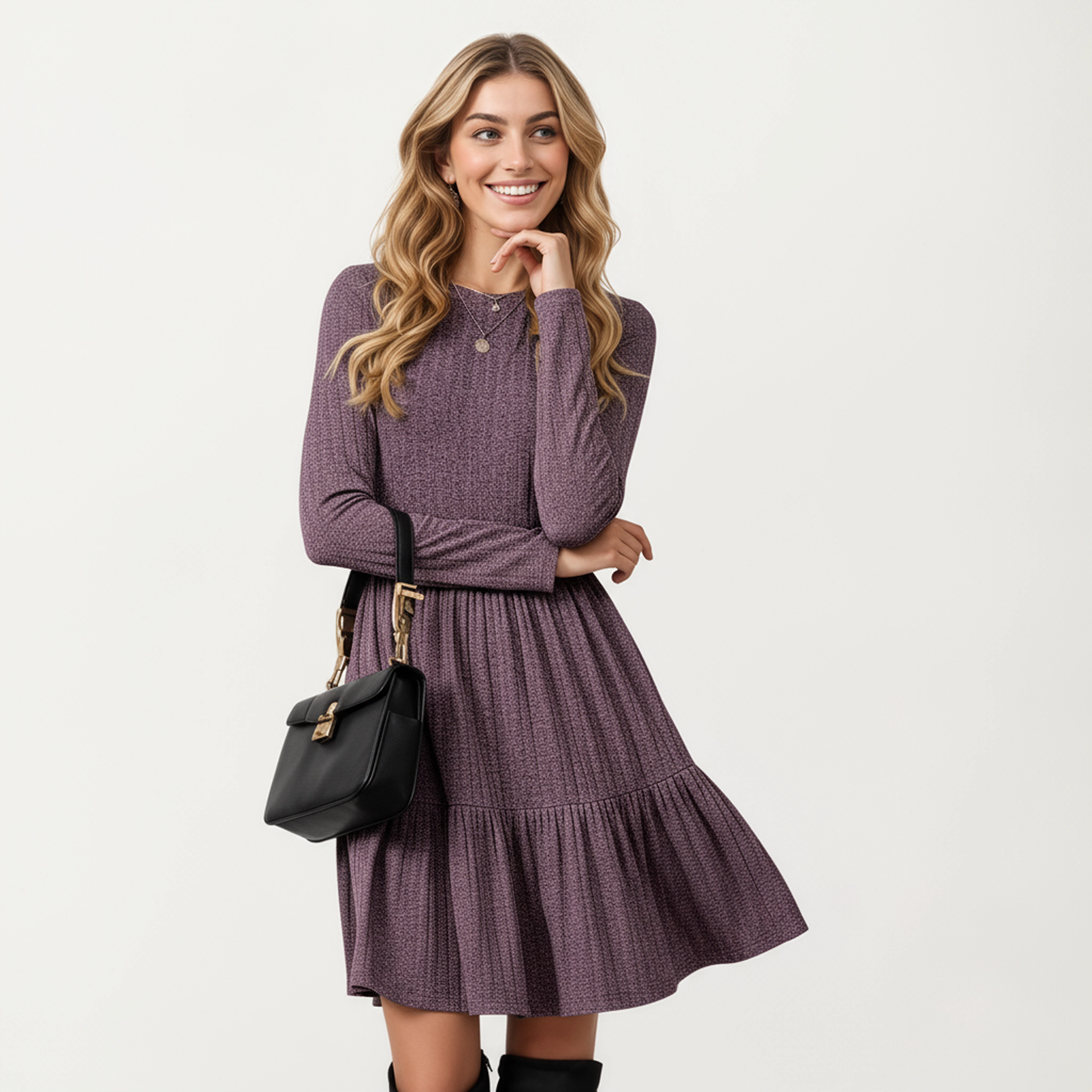 Anna-Kaci Women's Fitted Bodice Tiered Skater Dress