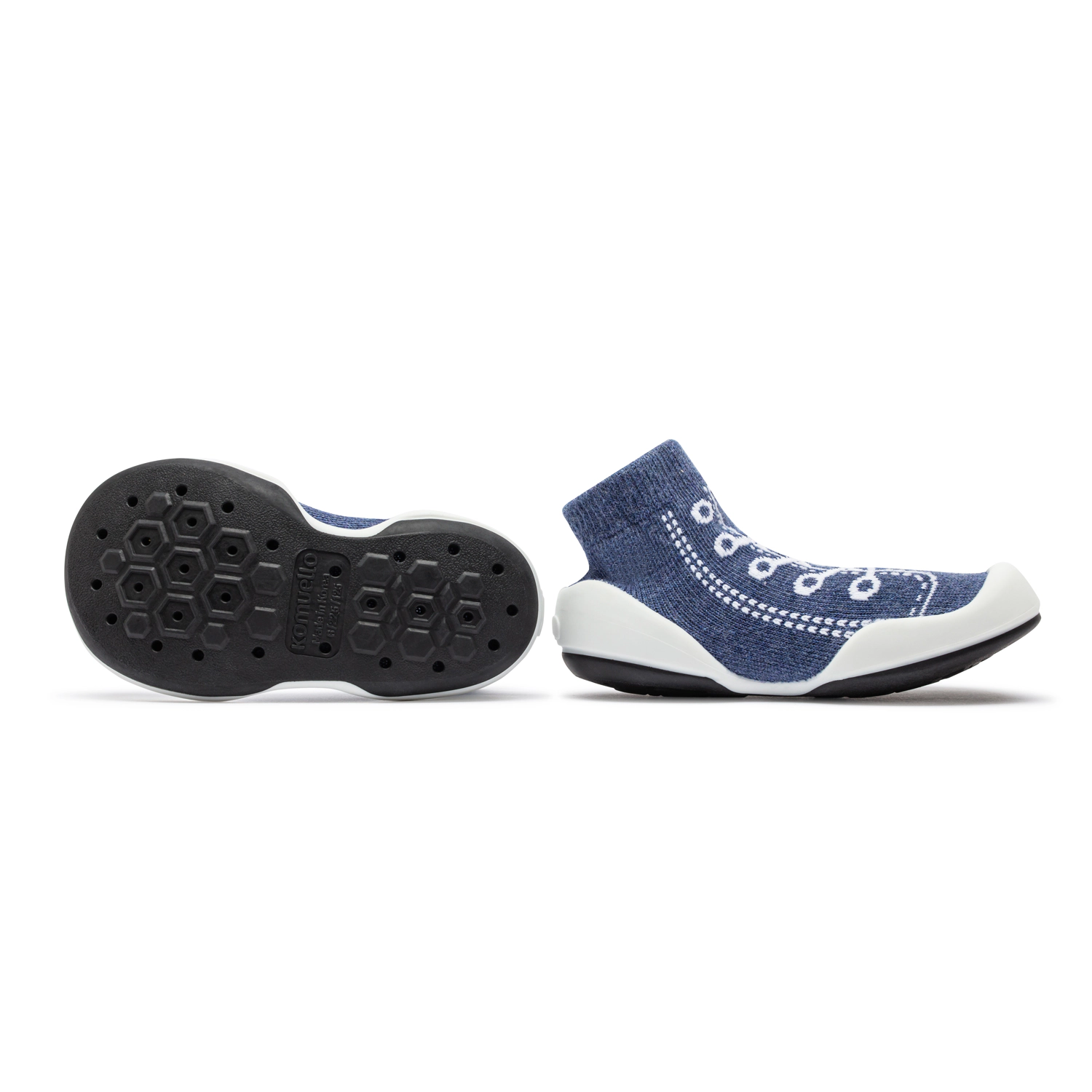 Komuello Toddler Girl Boy First Walk Sock Shoes Sneakers - Denim Blue