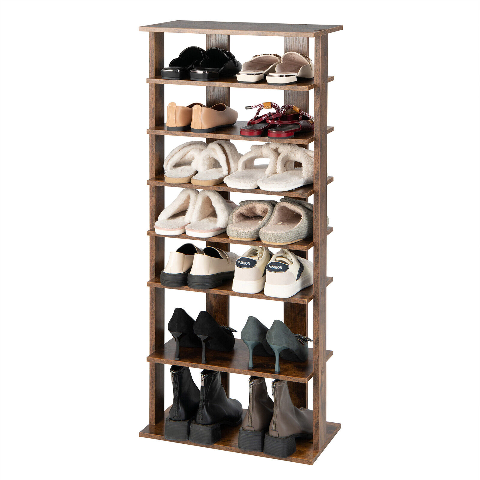 SUGIFT 7-Tier 18.5-in Narrow Tall Vertical Shoe Rack Storage Organizer with Removable Shelves