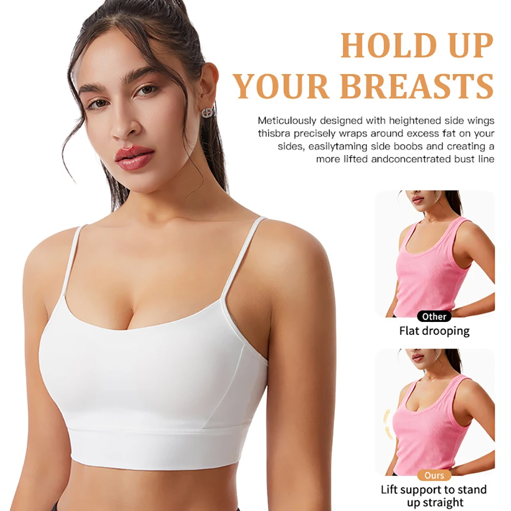Wardrobe Whimsy Women Racerback Sports Bra Thin Strap Yoga Fitness Bralette